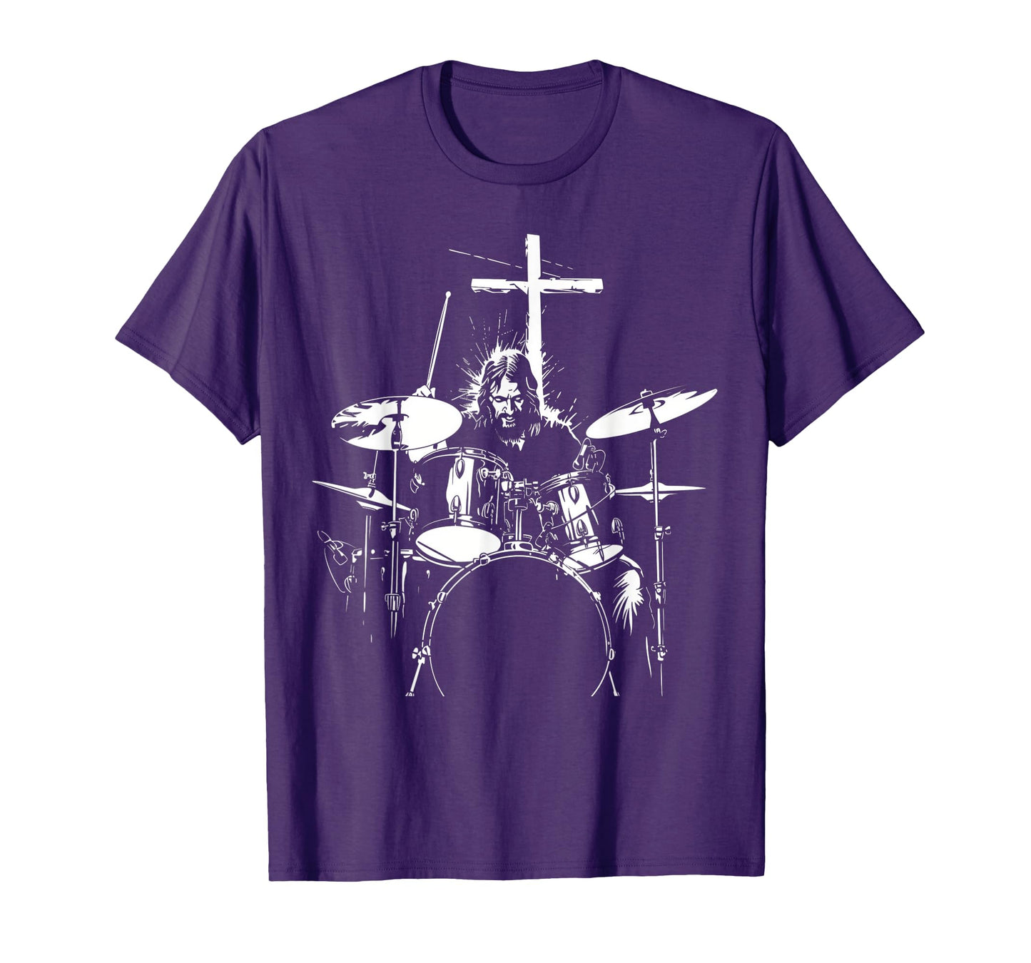 Jesus Playing Drums Christian Drummer Cross Vintage T-Shirt