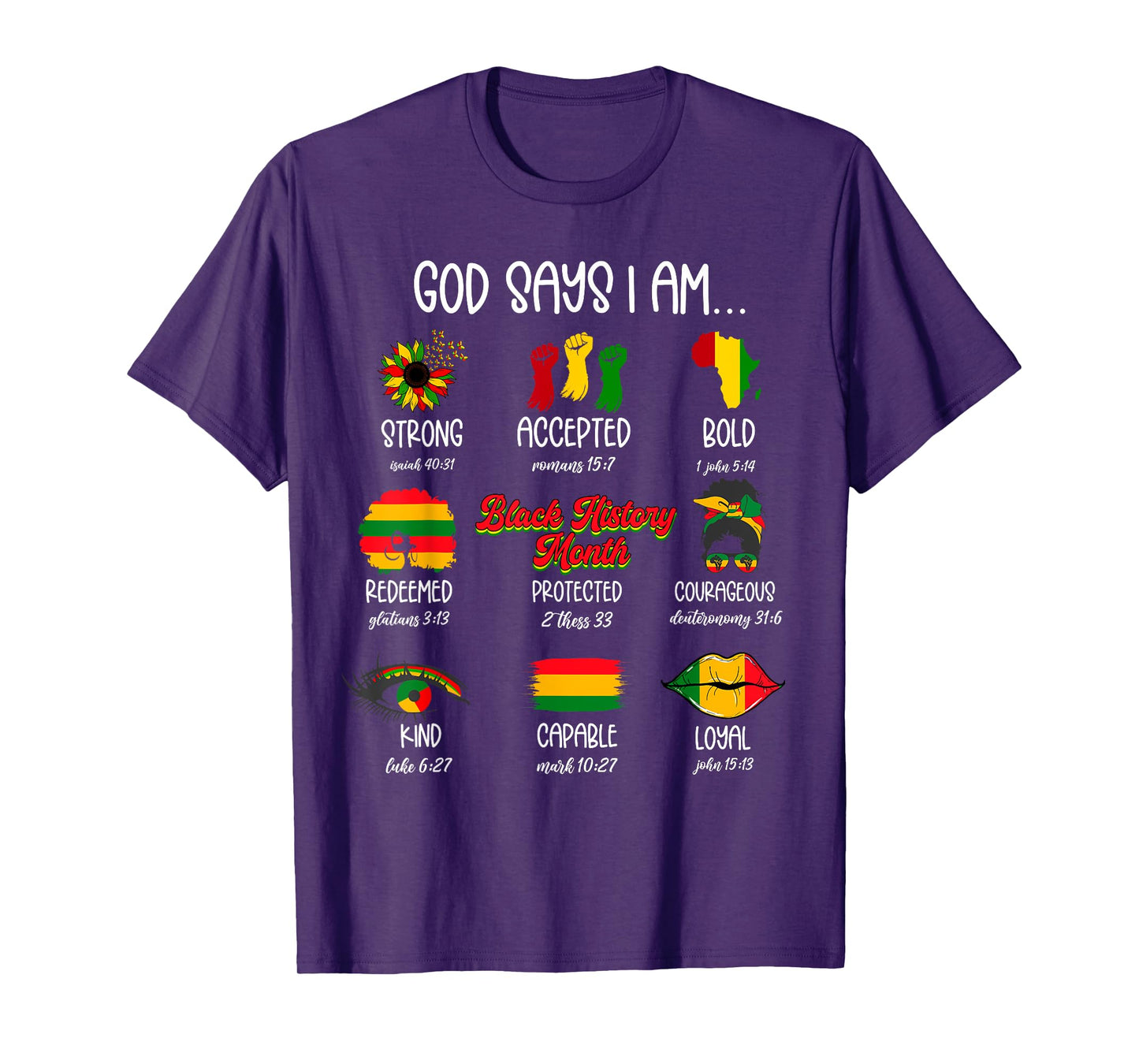 God Says I Am Black History Month Christian Faith African T-Shirt