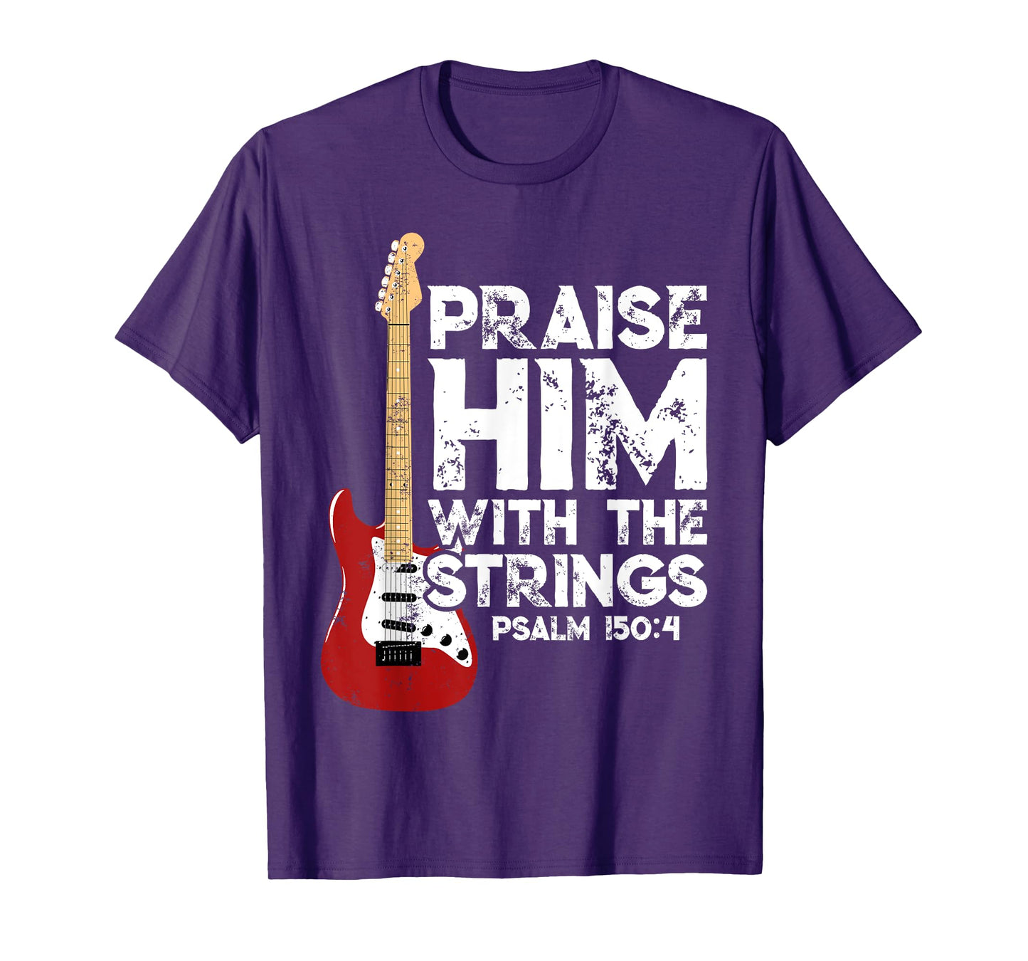 Praise Him With The Strings Bass Guitar Christian Worship T-Shirt