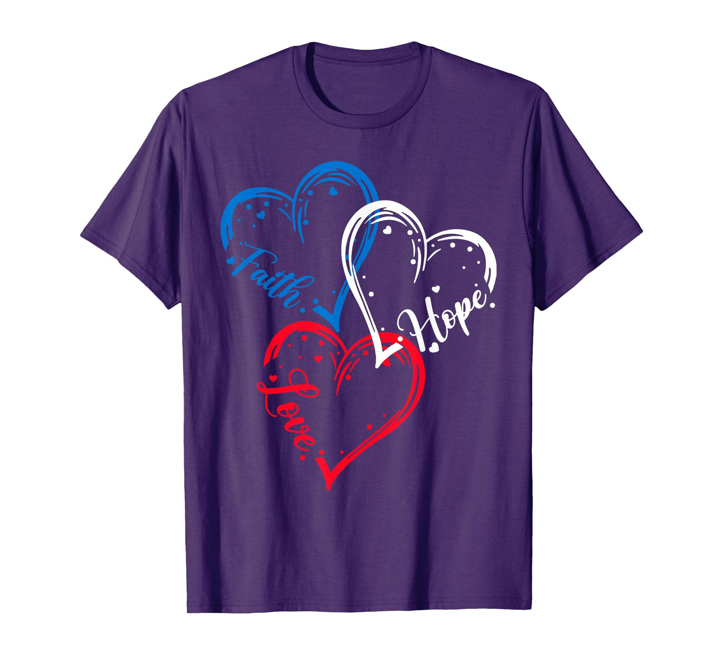 Faith Hope Love Heart Jesus Christians Patriotic 4th Of July T-Shirt