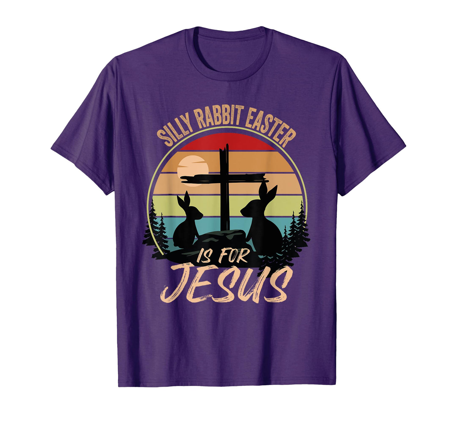 Silly Rabbit Easter Is For Jesus Retro Vintage Easter Day T-Shirt