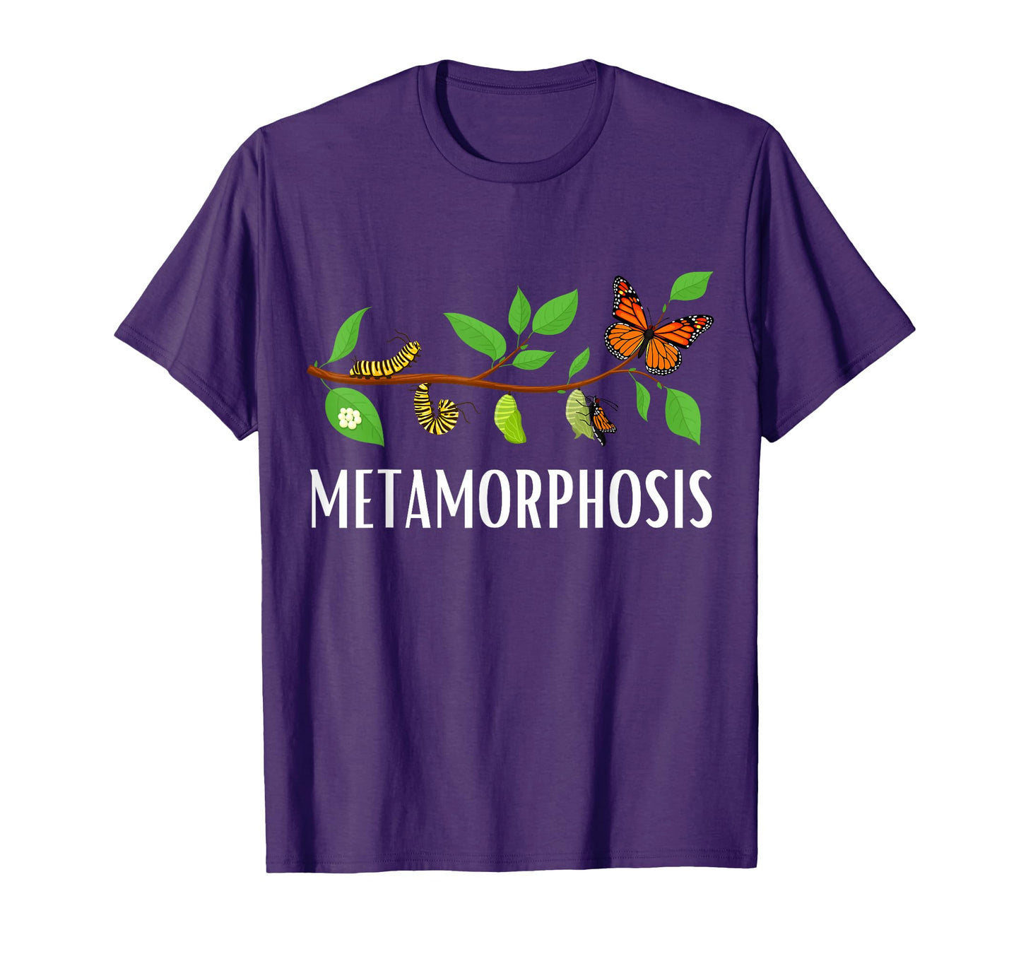 Funny Caterpillar Lifecycle Metamorphosis Monarch Butterfly T-Shirt