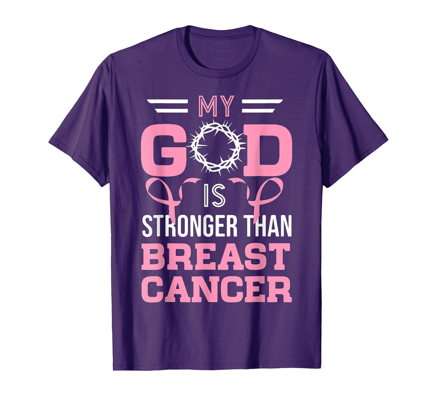 My God Is Stronger Than Breast Cancer Awareness Christian T-Shirt
