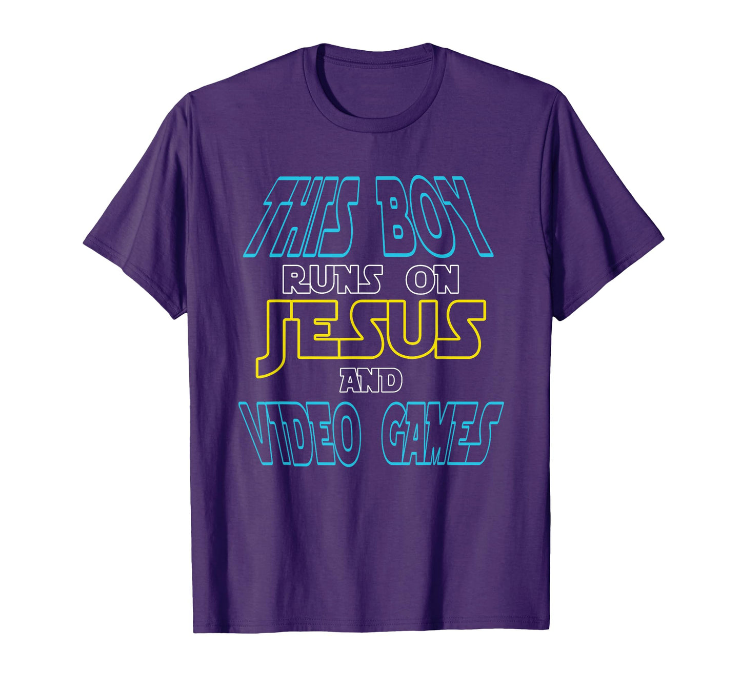 This Boy Runs On Jesus And Video Games Shirt Christian Gift T-Shirt