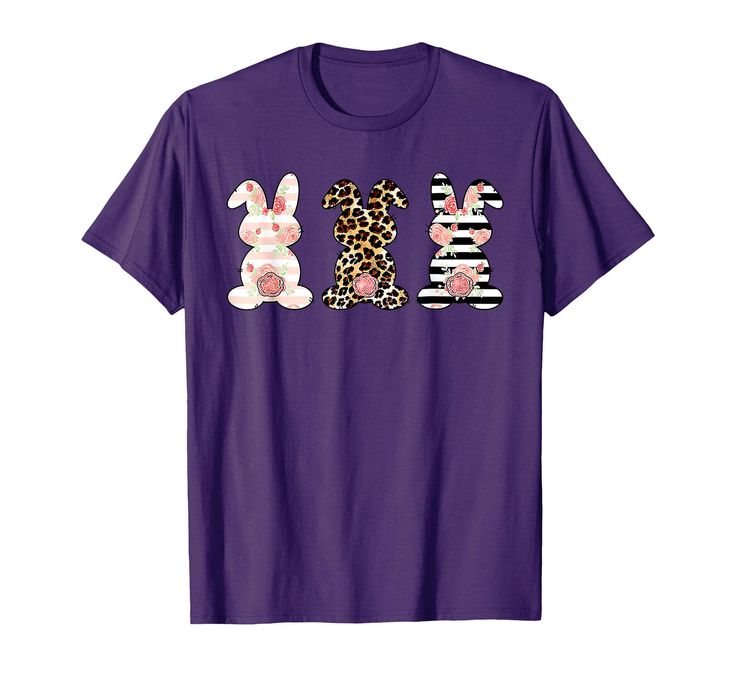 Leopard Easter Bunny Rabbit Trio Cute Easter Day T-Shirt