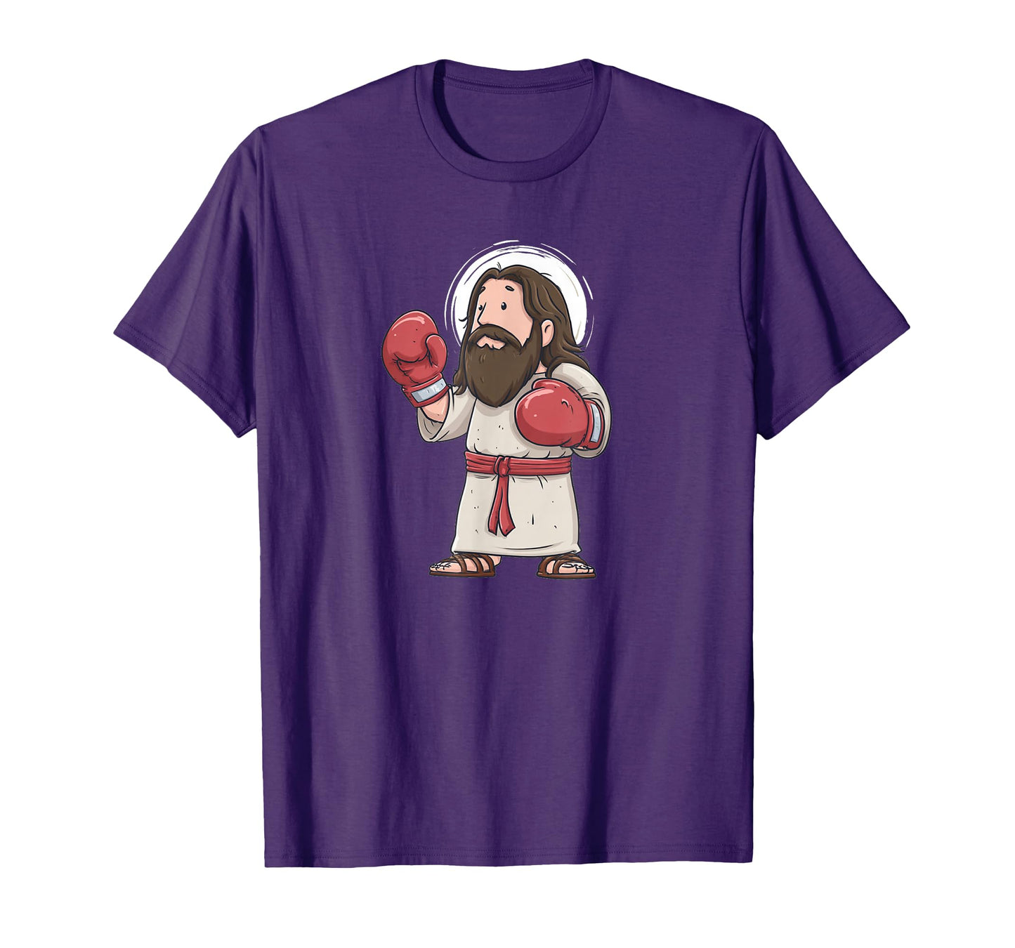 Cartoon Boxing Jesus Costume for Box Sports and Believer T-Shirt