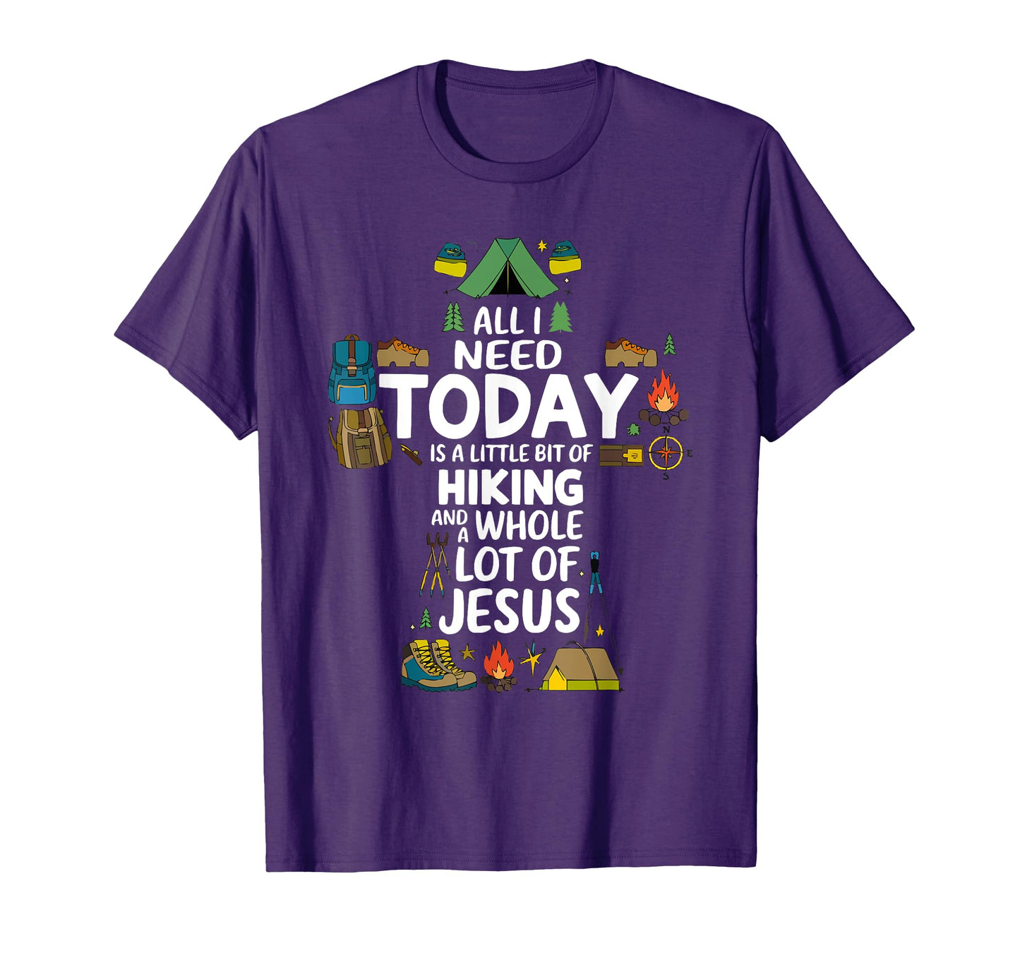 Hiking Jesus Christ Religion Christian Hiker Christianity T-Shirt