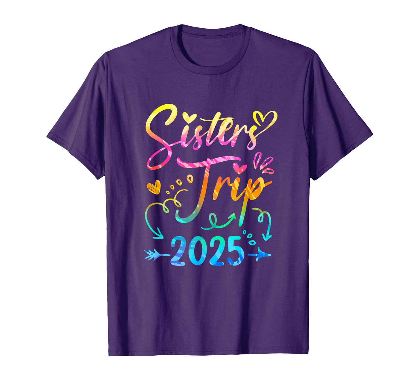 Sister's Road Trip 2025 Tie Dye Cute Sisters Weekend Trip T-Shirt