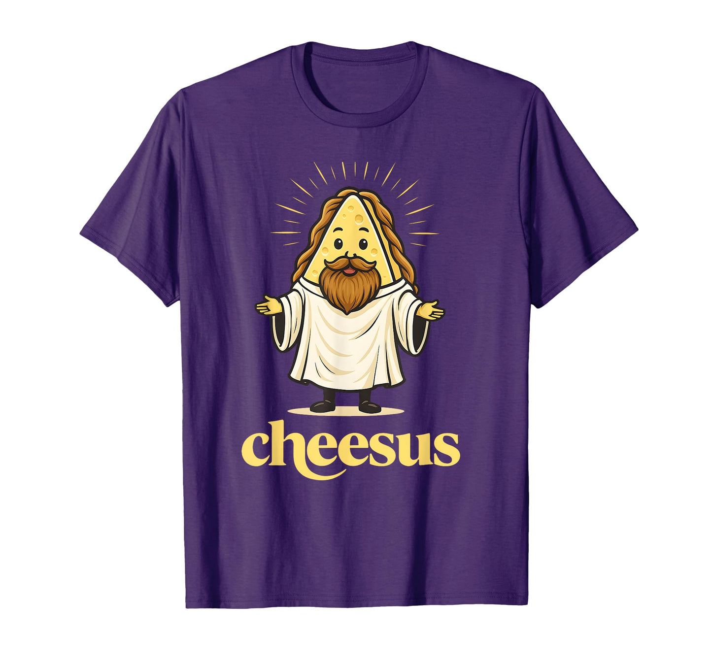 Cheesus Funny Christian Cheese Cartoon Religious Men Women T-Shirt