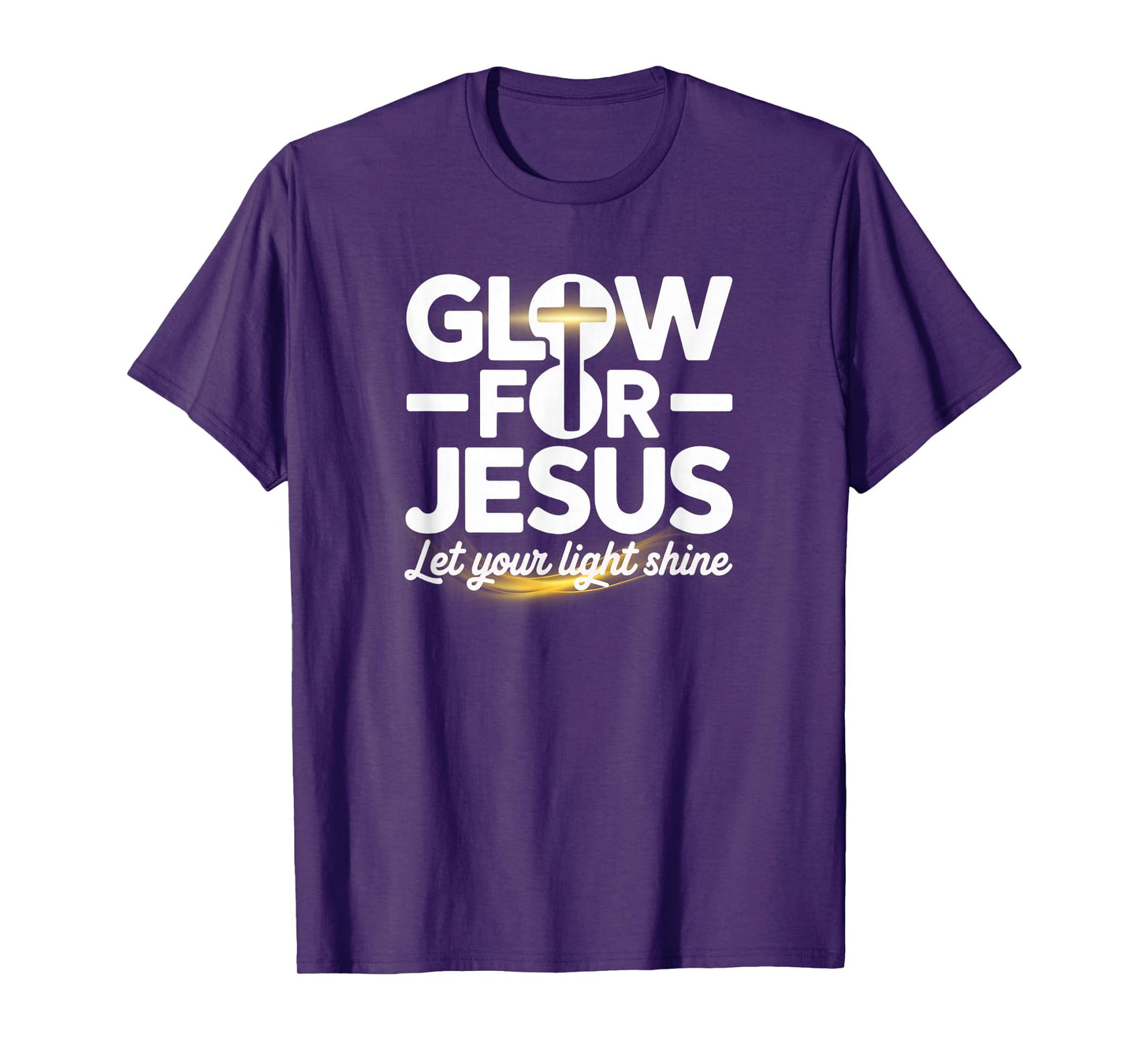 Christian Glow for Jesus Let Your Light Shine Faith Cross T-Shirt