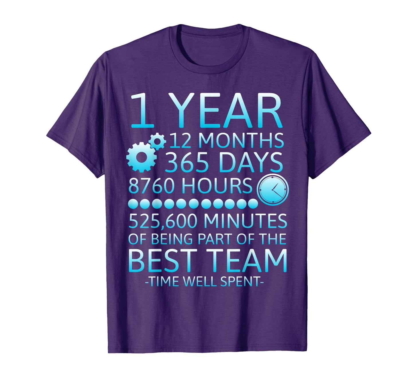 1 Year Work Anniversary One Year Workiversary Best Team T-Shirt