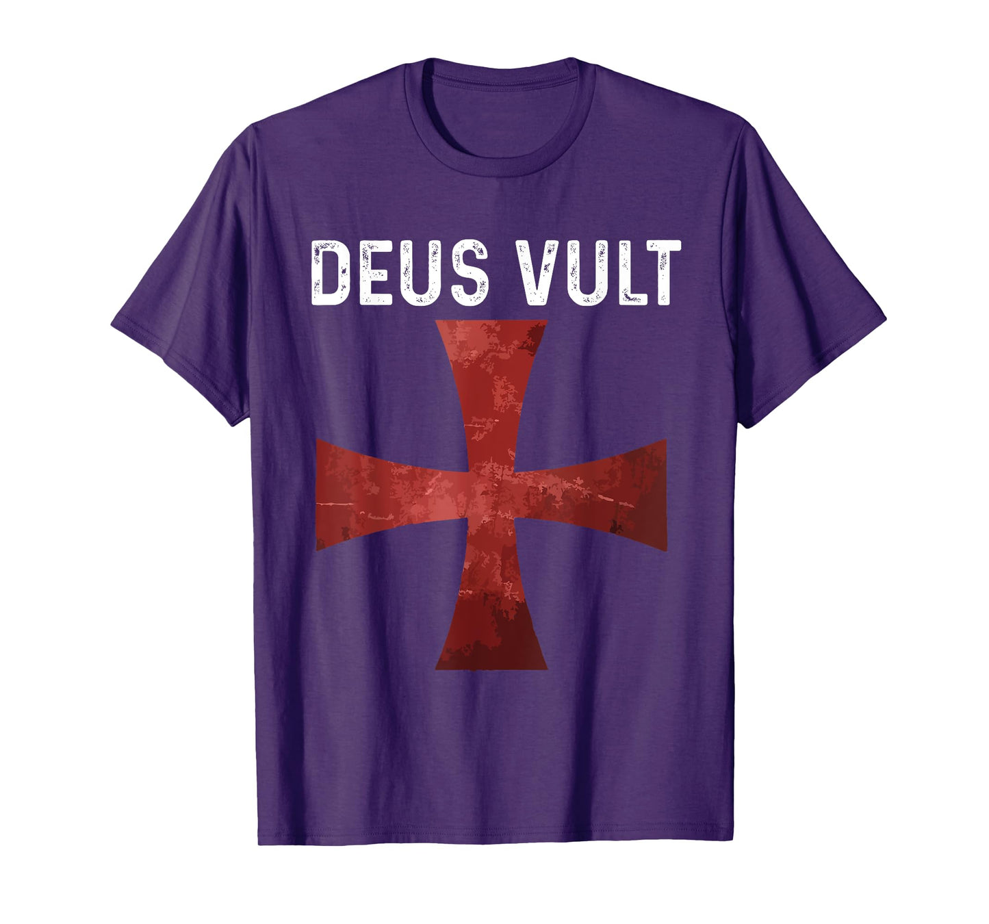 Deus Vult - Catholic Crusader Templar Knight - Scarlet Cross T-Shirt