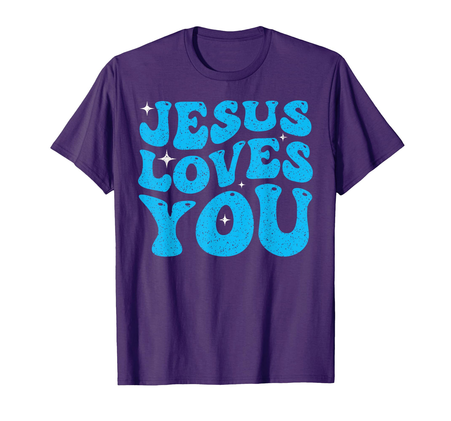 Cute Jesus Loves You Groovy Christian Faith Inspirational T-Shirt