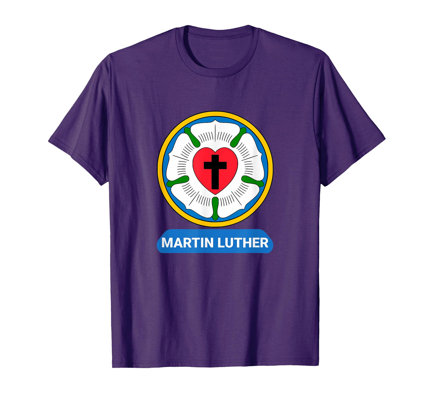 Luther Rose Heart Cross Symbol Coat of Arms Protestant Martin Luther T-Shirt