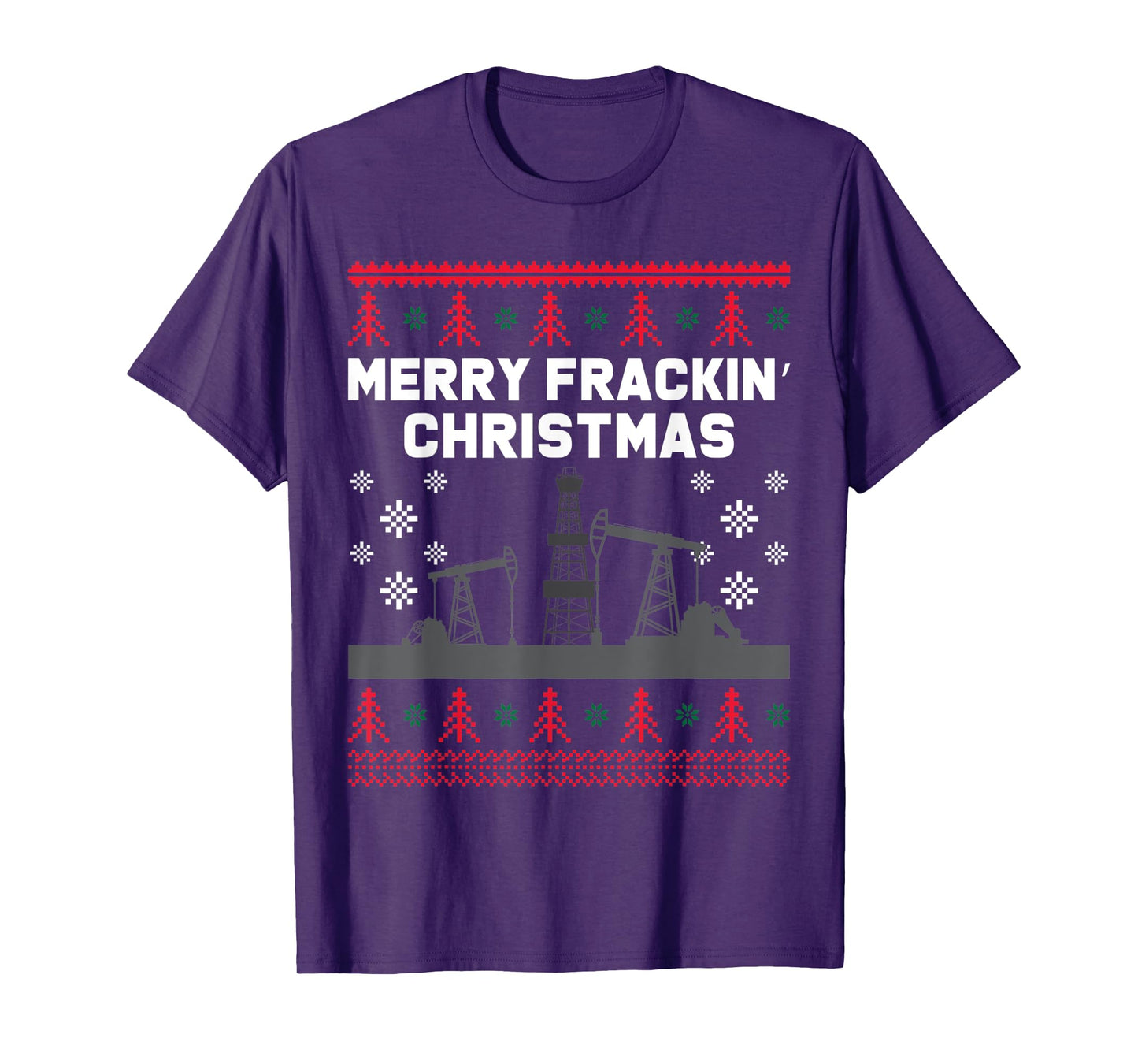 Oilfield Merry Fracking Christmas Ugly Xmas Sweater Costume T-Shirt