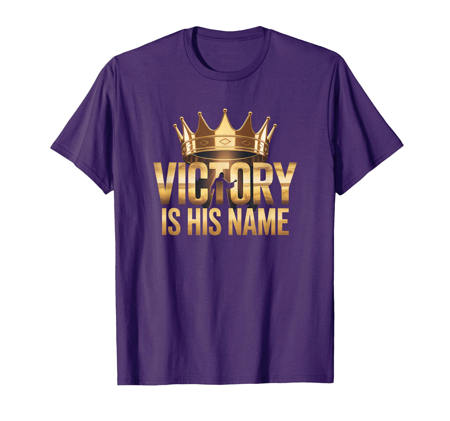 Victory is His Name Christian Faith Design Crown Jesus T-Shirt