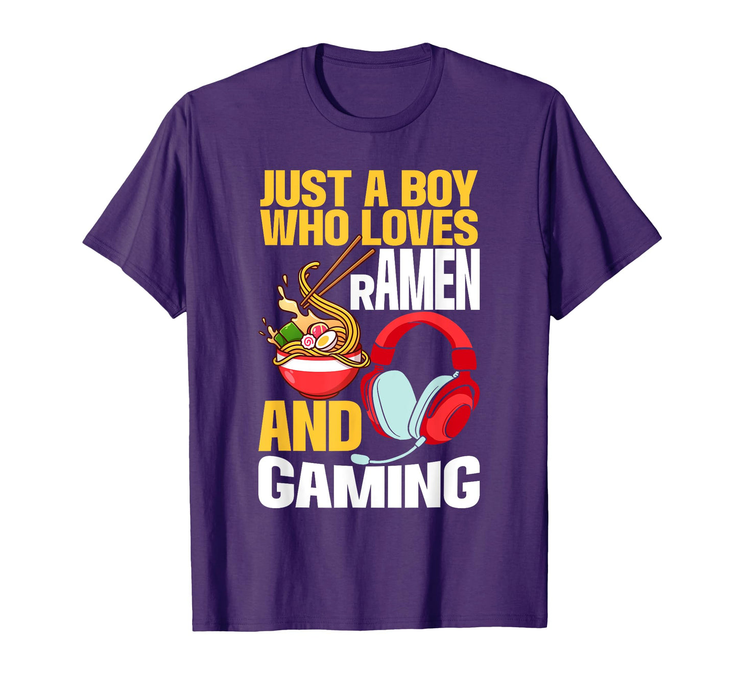 Just A Boy Who Loves Ramen And Gaming Japan Anime Video Game T-Shirt