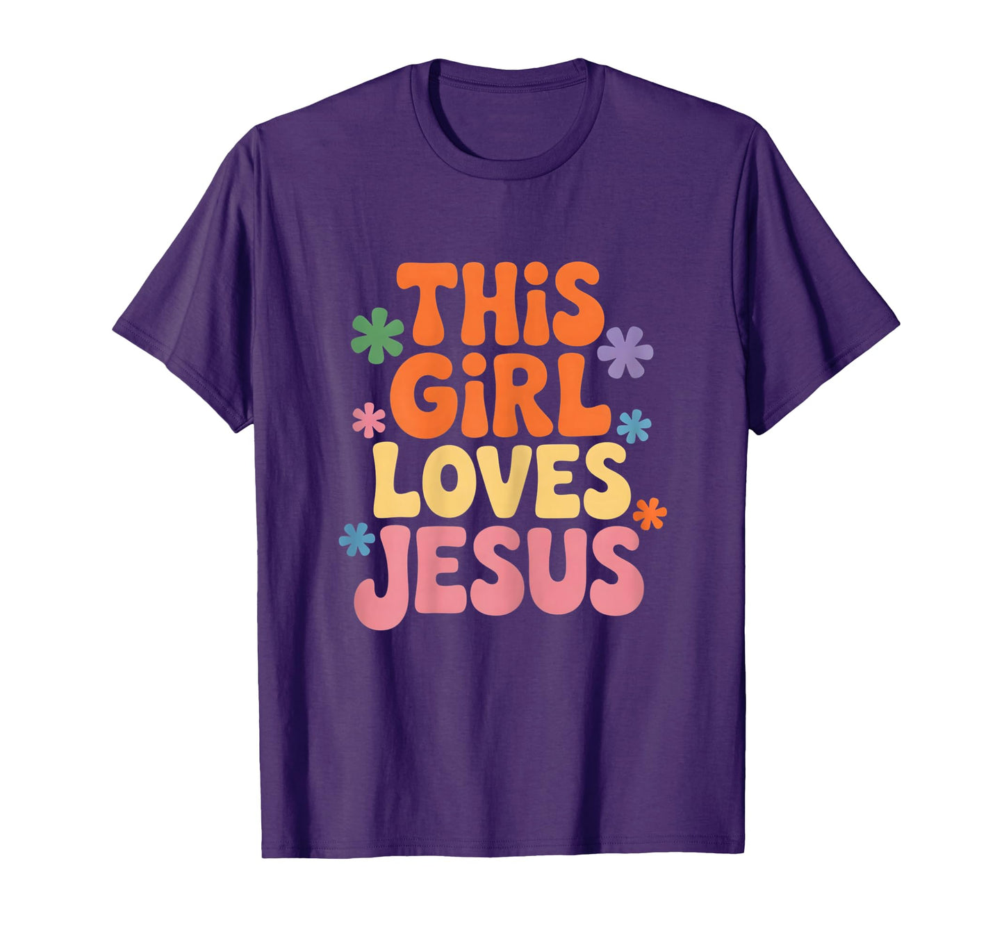 This Girl Loves Jesus Christian Faith Retro Church Prayer T-Shirt