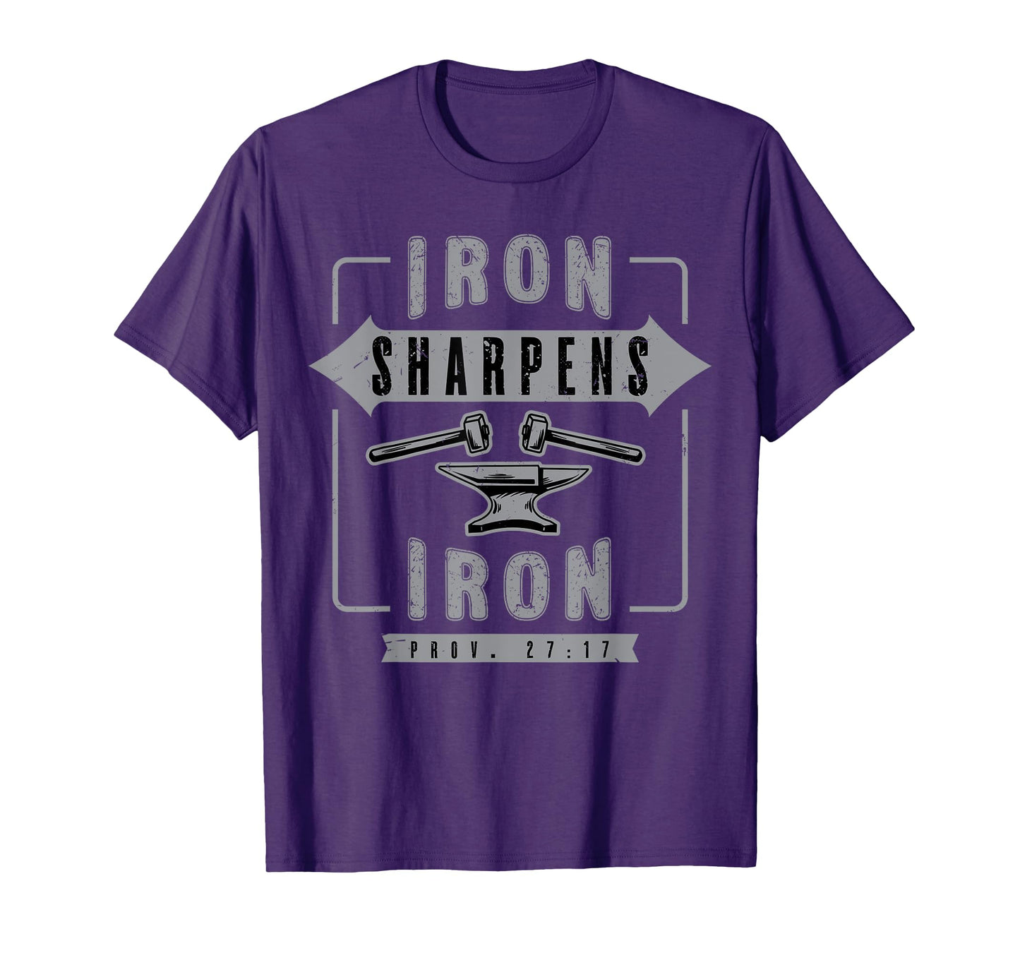 Religious Christian Iron Sharpens Faith Proverbs Bible Verse T-Shirt