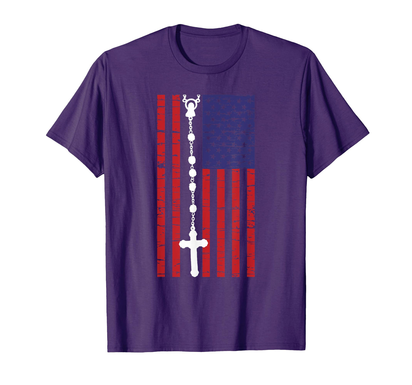 American Flag Rosary Catholic T-Shirt