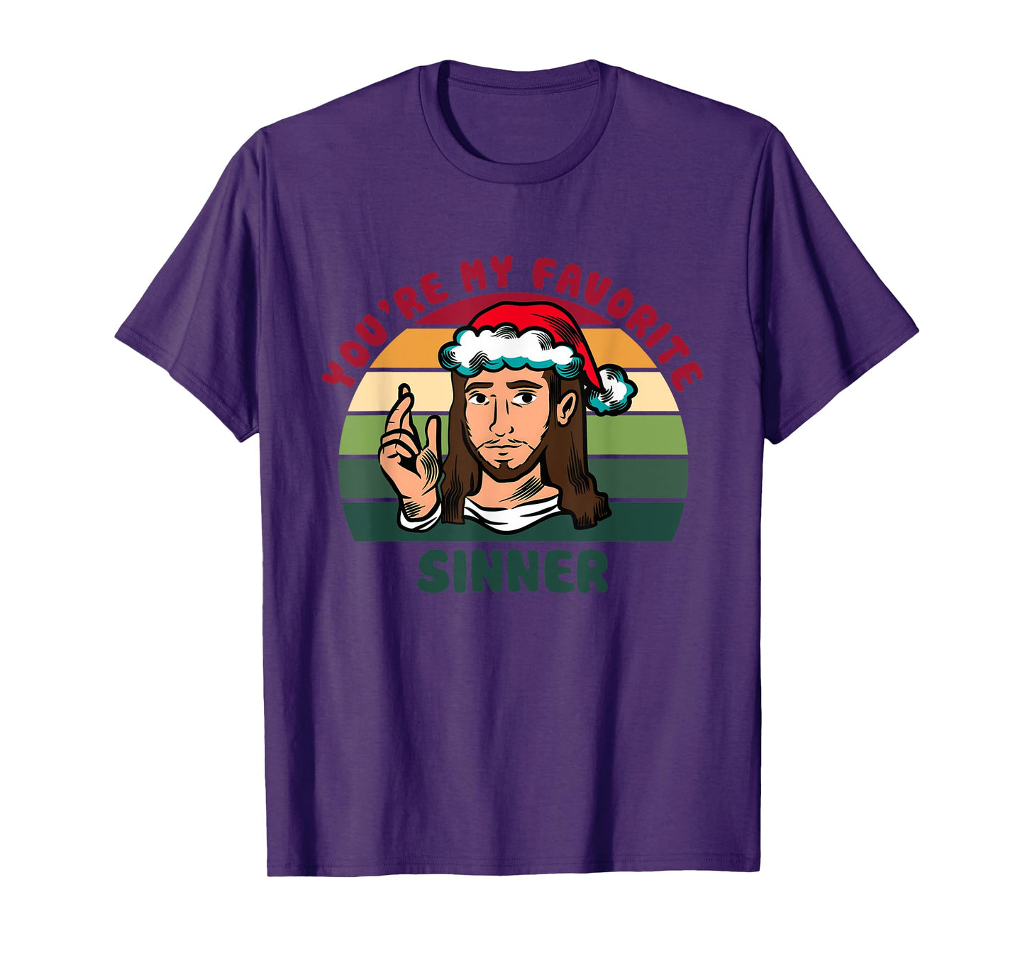 You're My Favorite Sinner Jesus Christ Christmas Xmas Retro T-Shirt