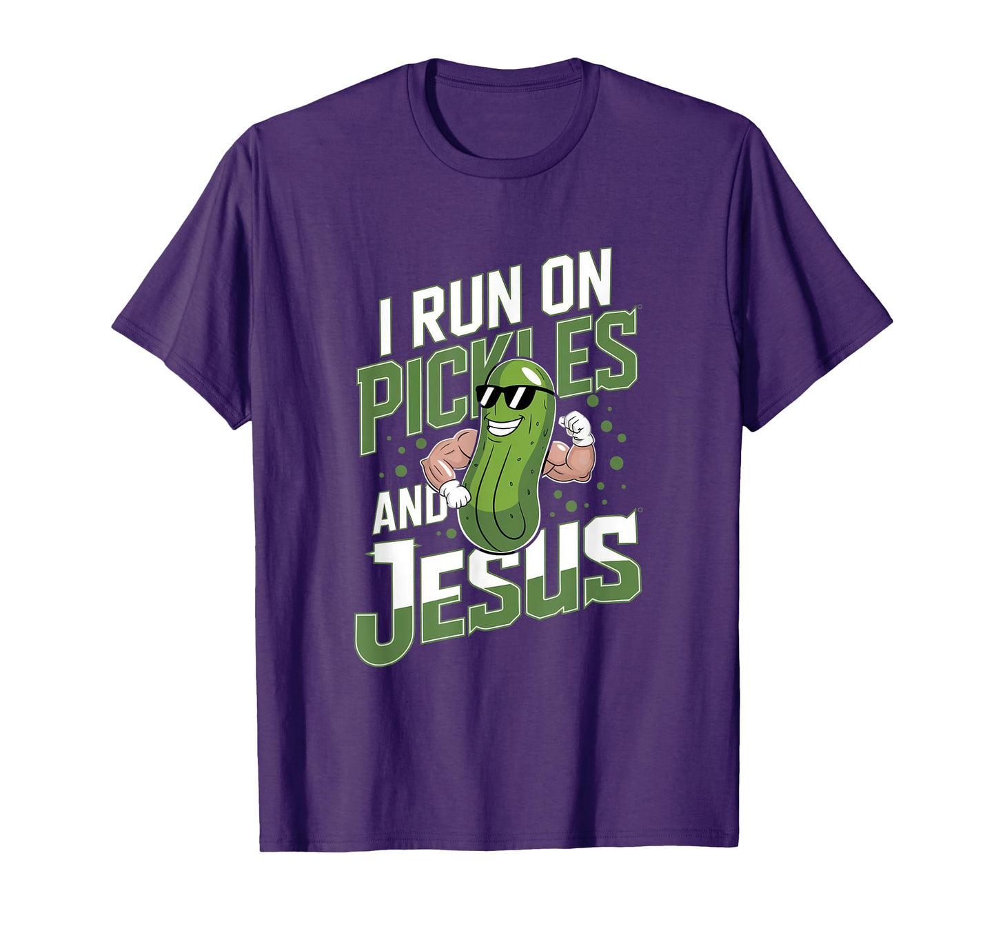 Funny Pickle Cucumber I Run on Pickles and Jesus T-Shirt