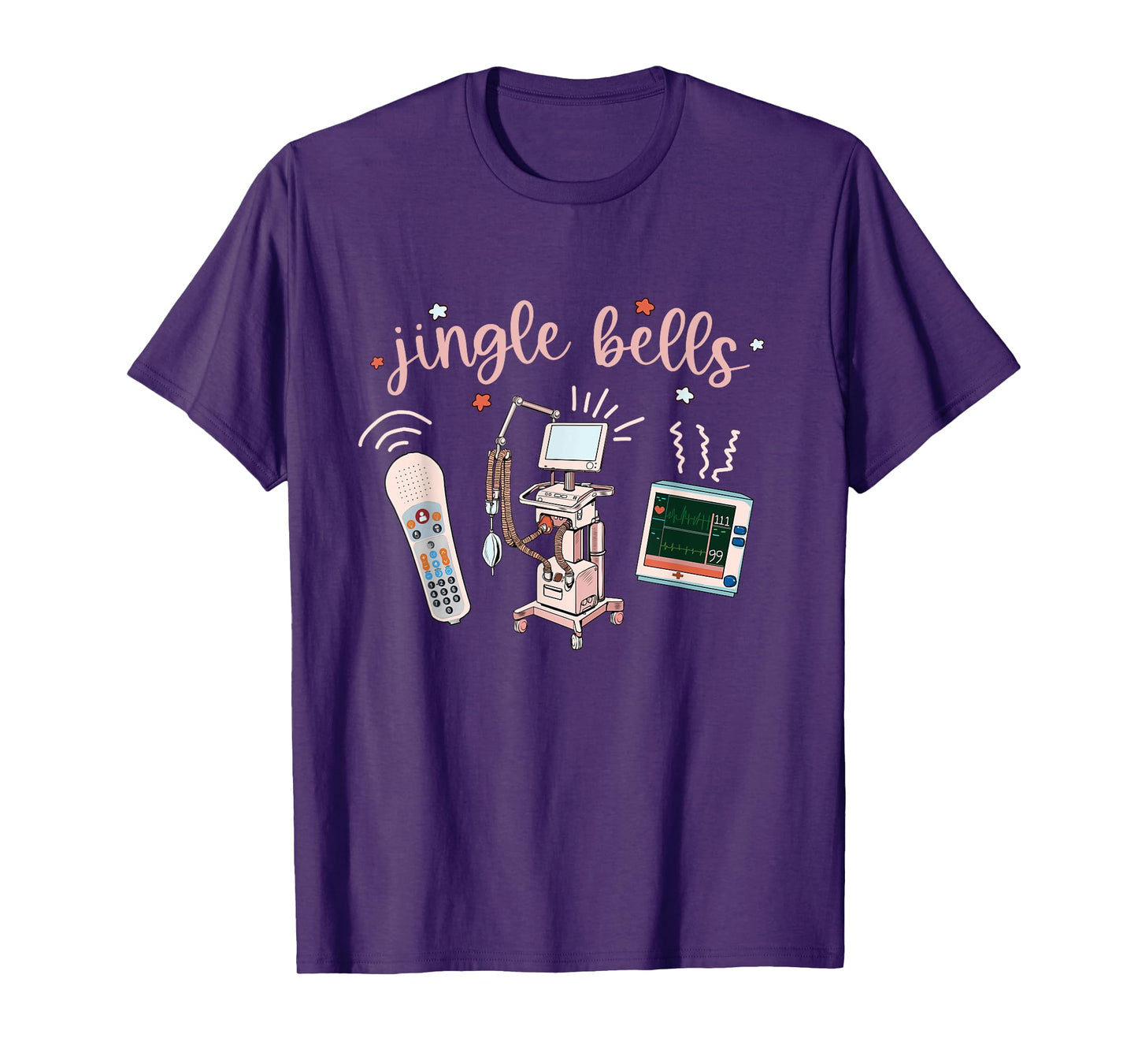 Jingle Bell Telemetry Nurse Christmas Crew Tele Tech Xmas T-Shirt