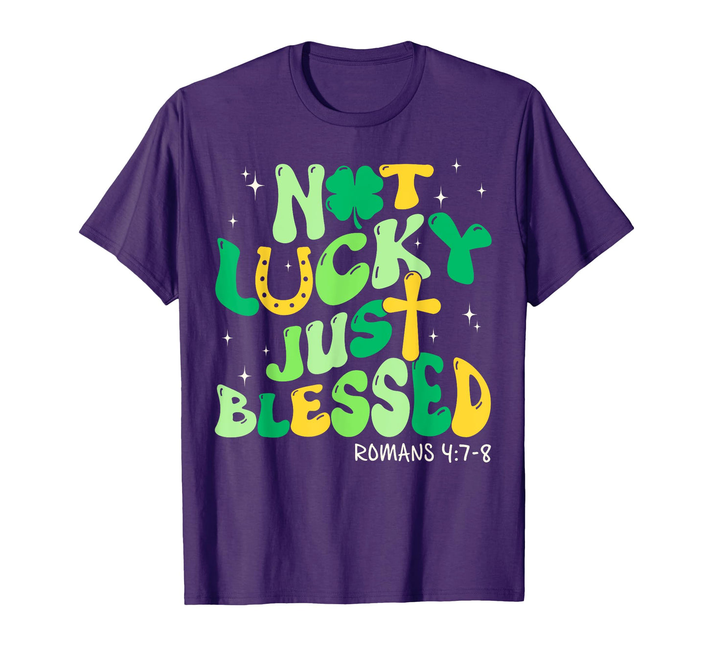 Not Lucky Just Blessed Retro St Patricks Day Christian Faith T-Shirt