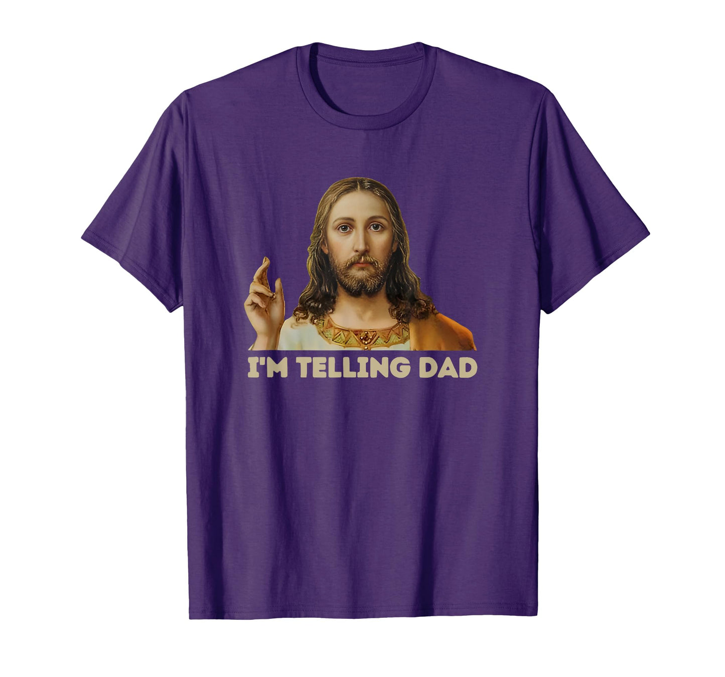 Retro I'm Telling Dad Funny Religious Christian Jesus T-Shirt