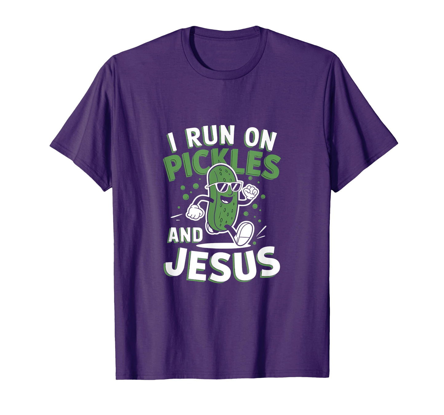 Funny Pickle Cucumber I Run on Pickles and Jesus T-Shirt