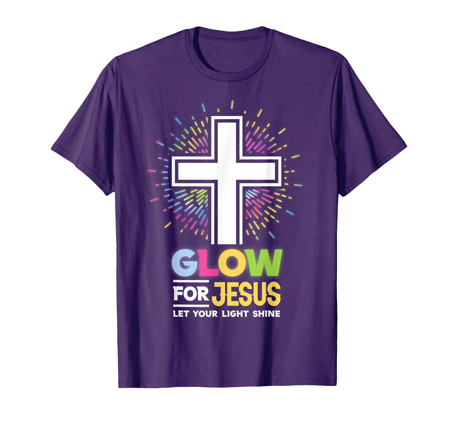 Glow for Jesus Christian Cross Tee Jesus Christ Bible Lover T-Shirt
