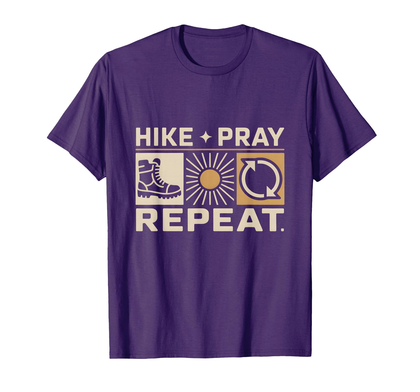 Hike Pray Repeat Spiritual Religious Christian Hiking T-Shirt