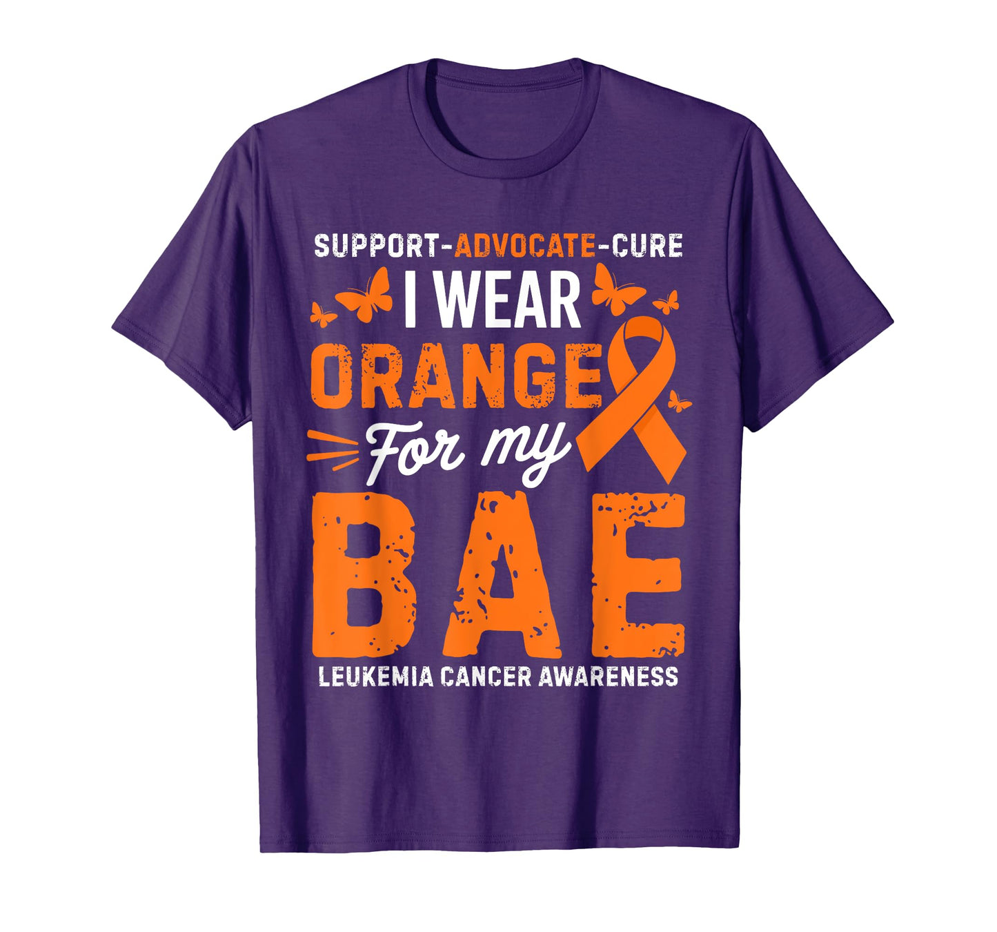 I Wear Orange for Bae Leukemia Cancer Awareness T-Shirt