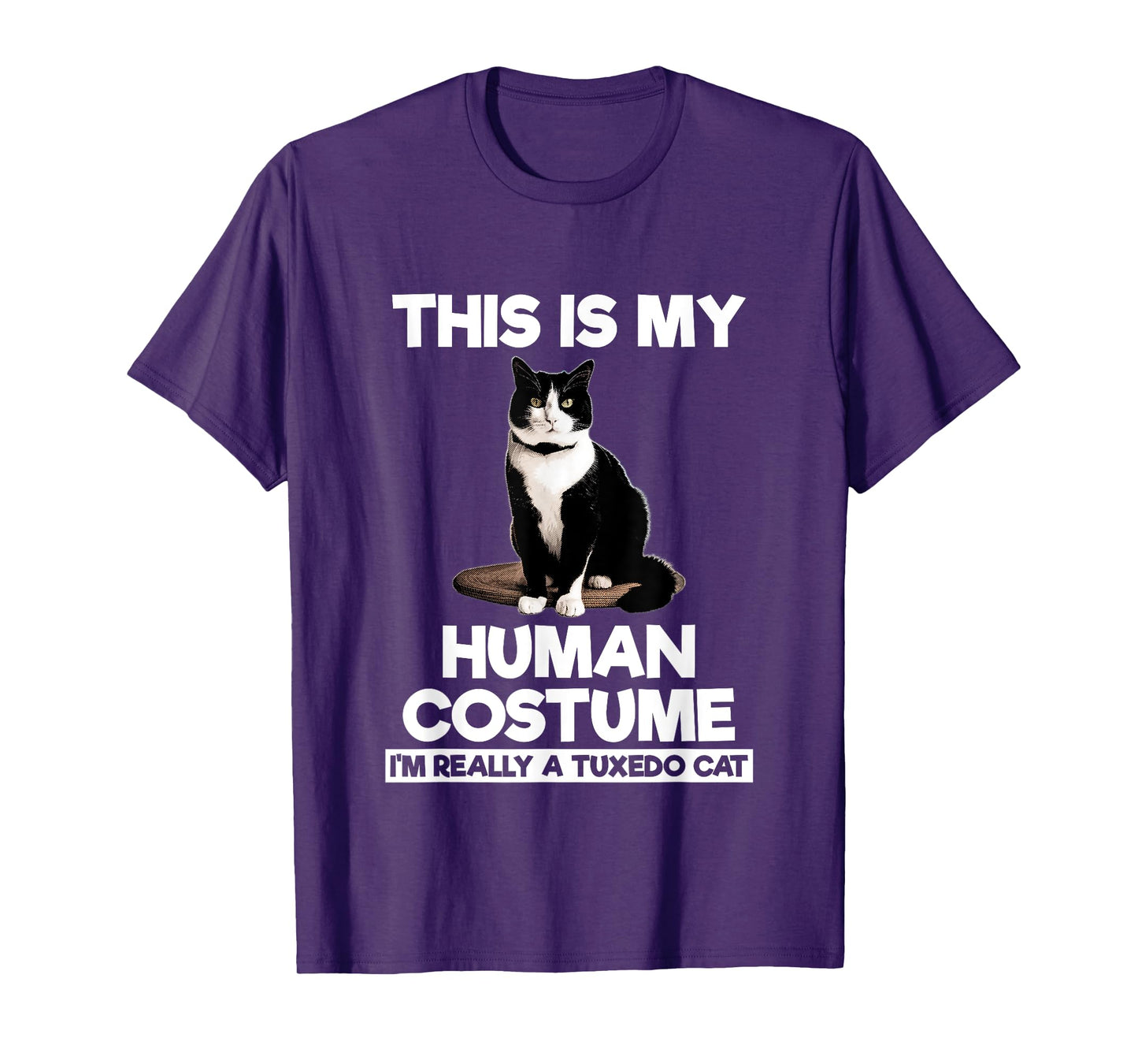 Funny Tuxedo Cat Shirt Halloween This Is My Human Costume T-Shirt