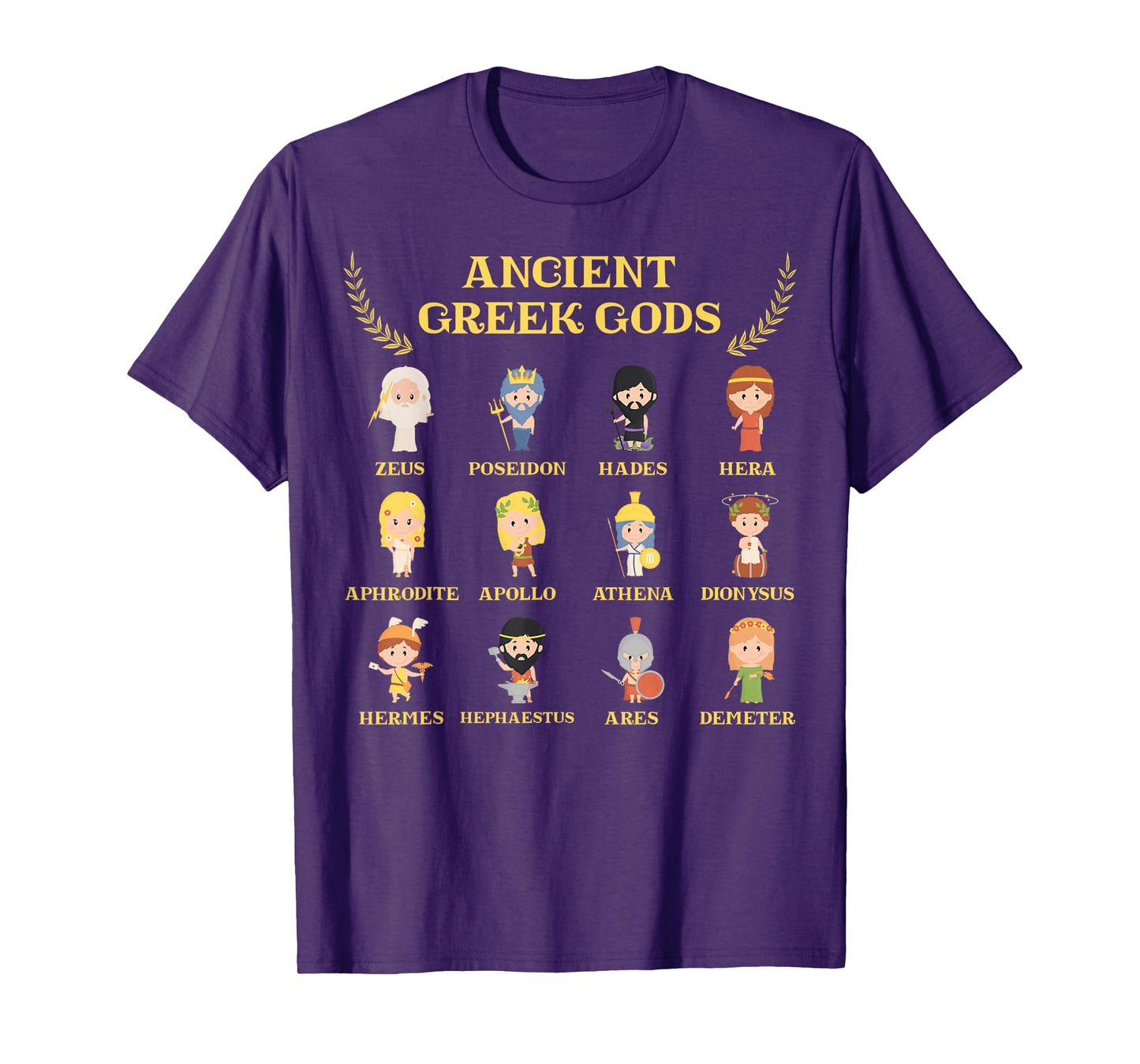 Greek Mythology Cute Ancient Gods and Goddesses Literature T-Shirt