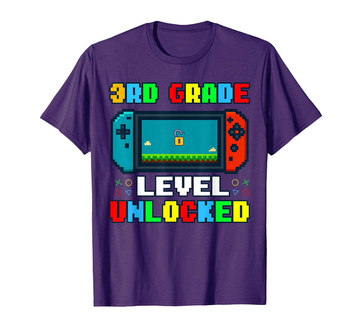 Back to School 3rd Grade Level Unlocked Gamer Kids Boys T-Shirt