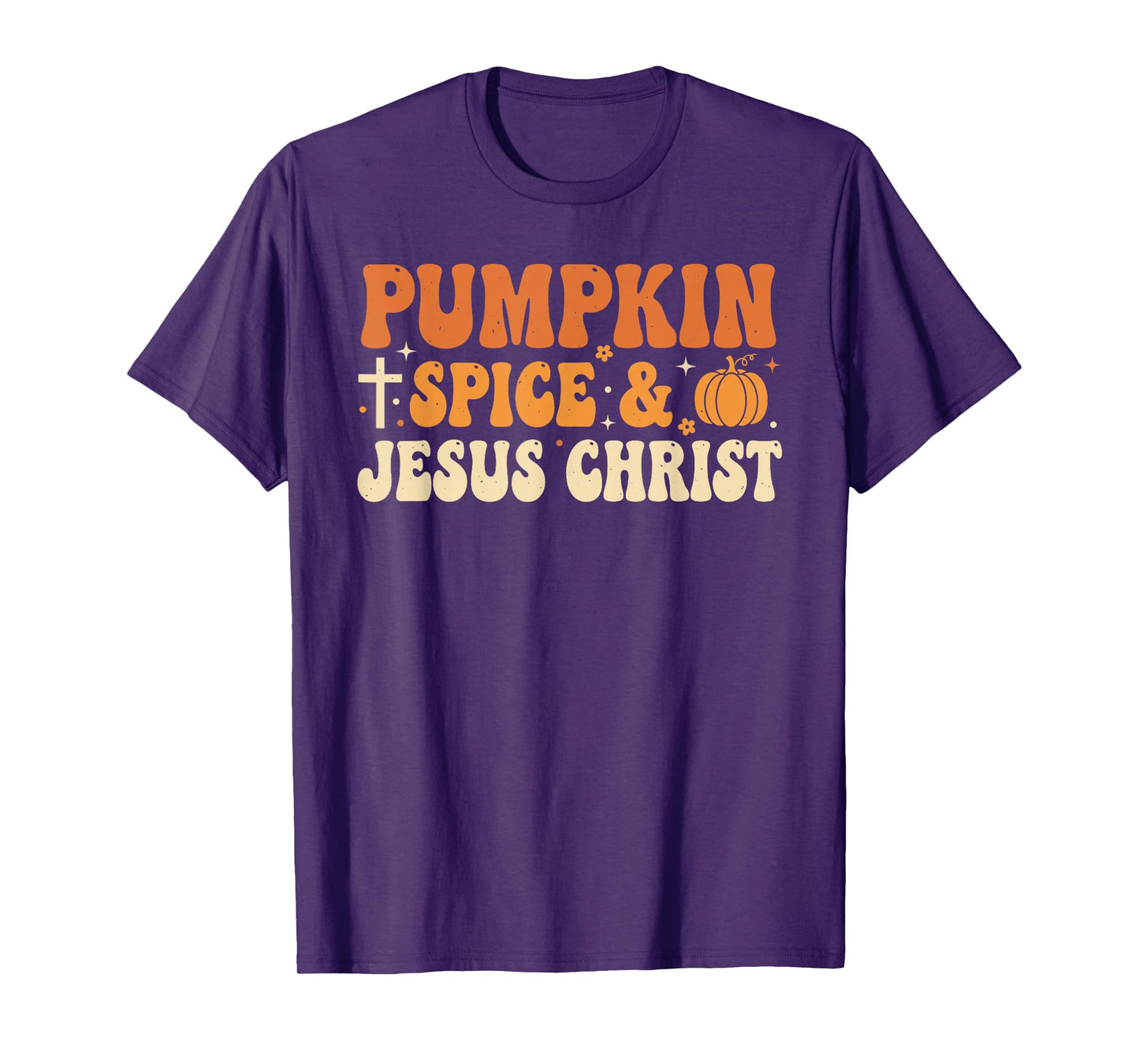Pumpkin Spice and Jesus Christ Retro Autumn Faith Design T-Shirt