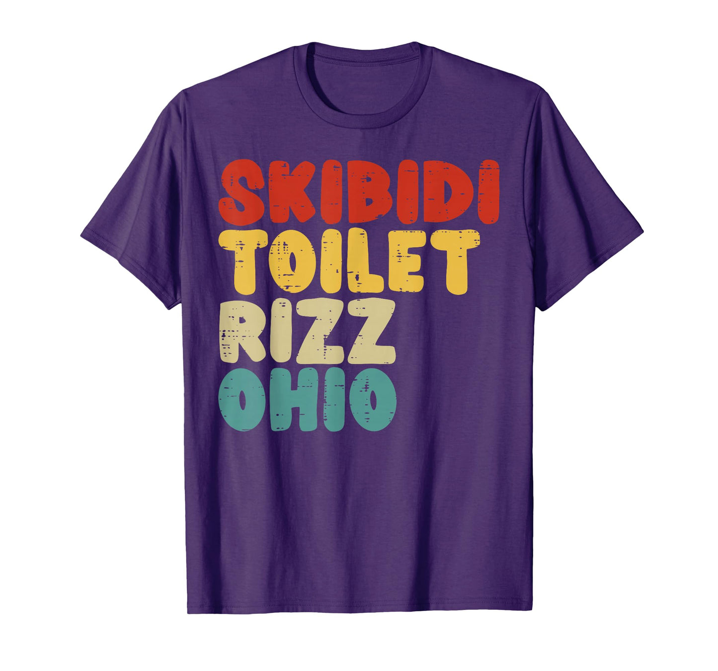 Skibidi Rizz Ohio Toilet Retro Funny Saying Men Boys Kids T-Shirt