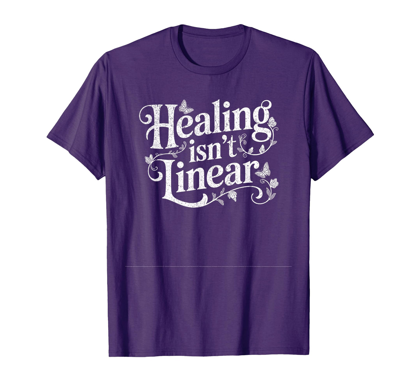Healing Isn't Linear Flourish Butterflies White T-Shirt