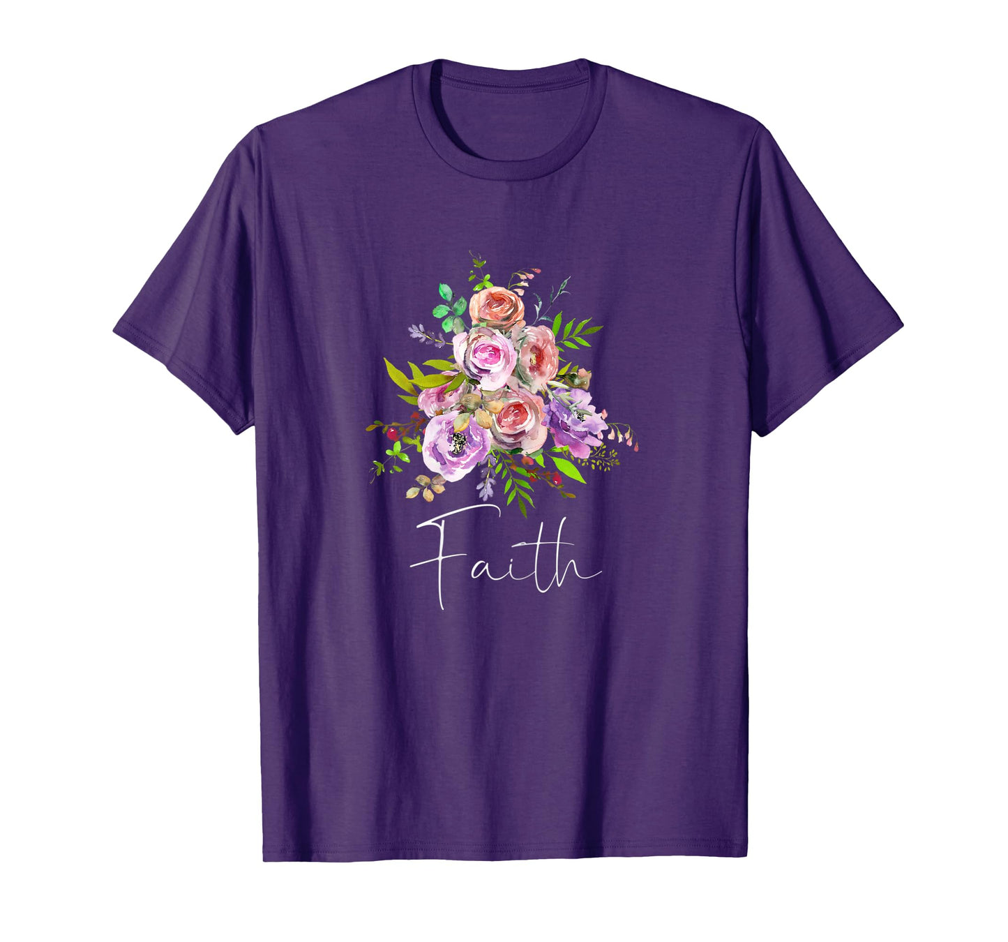 Womens FAITH Christian Inspired Art Positive Message Love God Jesus T-Shirt