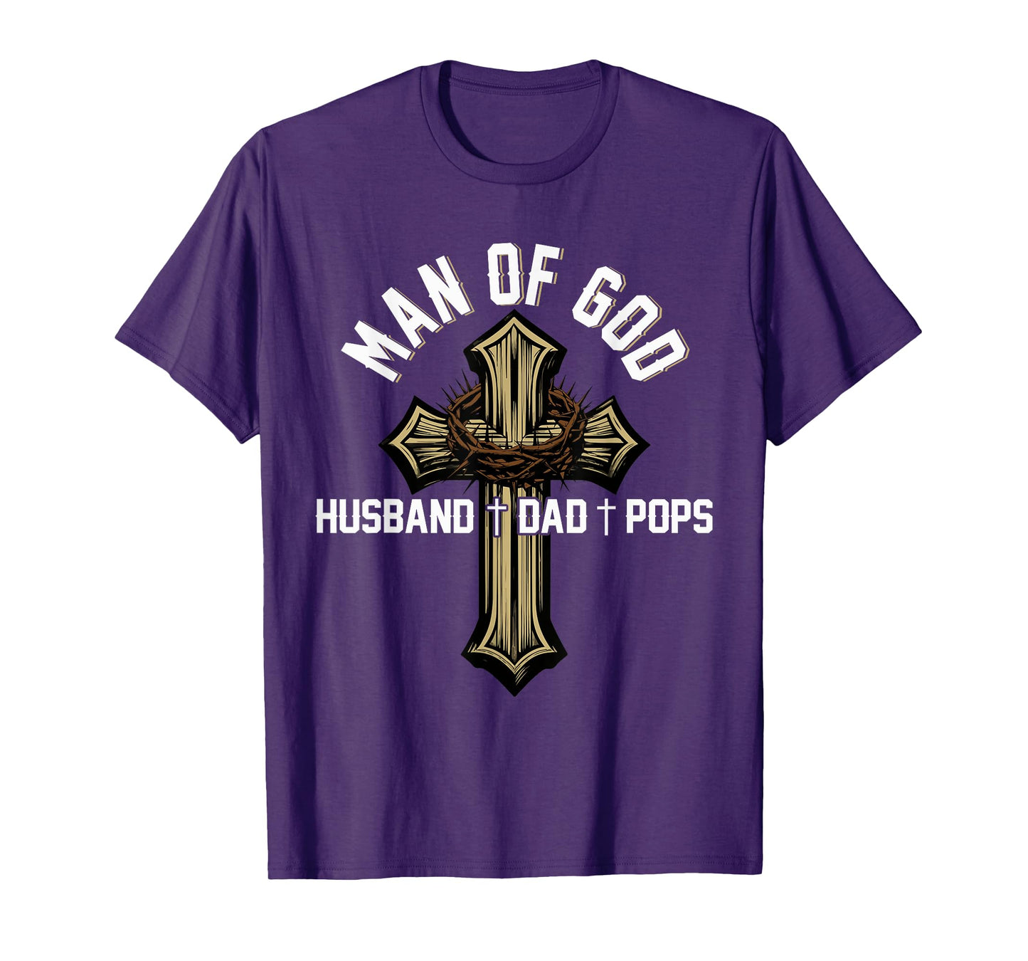 Proud Husband Dad Pops Father's Day Christian Cross T-Shirt