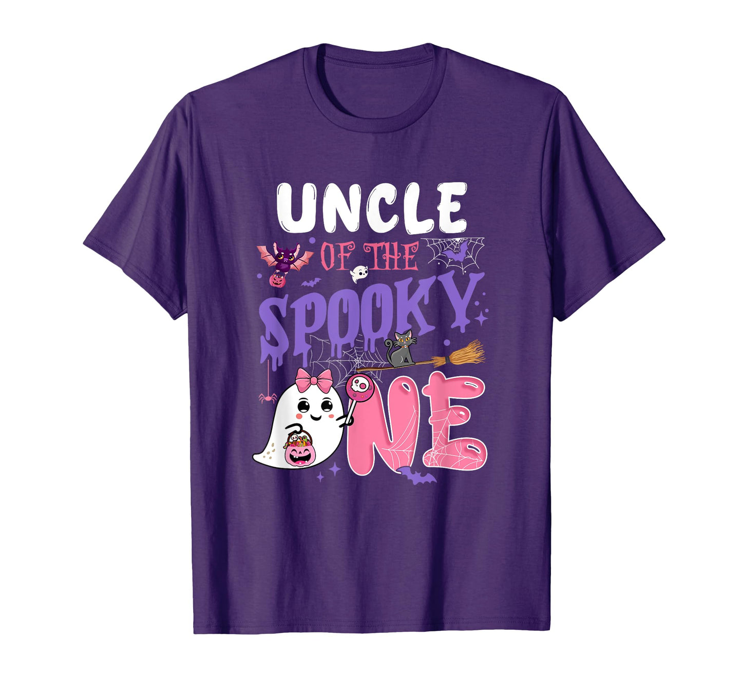 Uncle Of The Spooky One 1St Birthday Girl Halloween Ghost T-Shirt