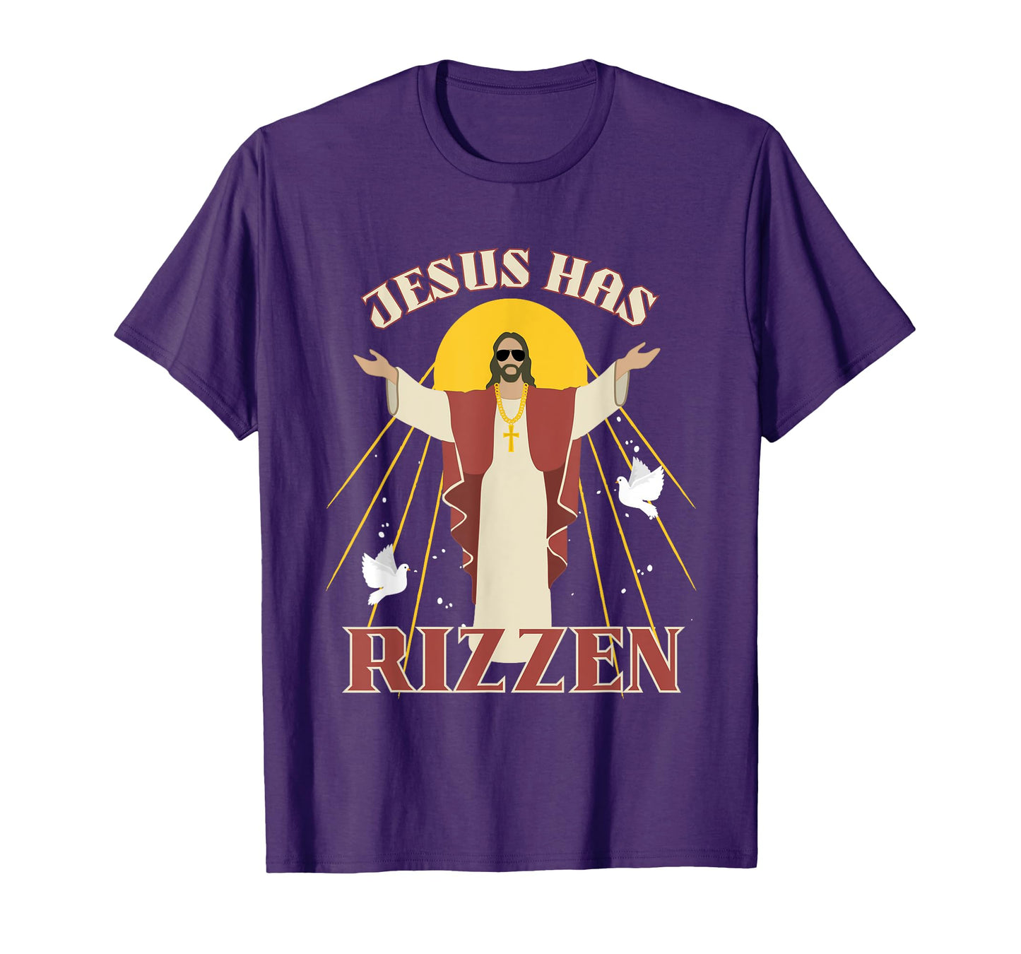 Jesus Has Rizzen Funny Christian He Has Rizzen Christ Rizz T-Shirt