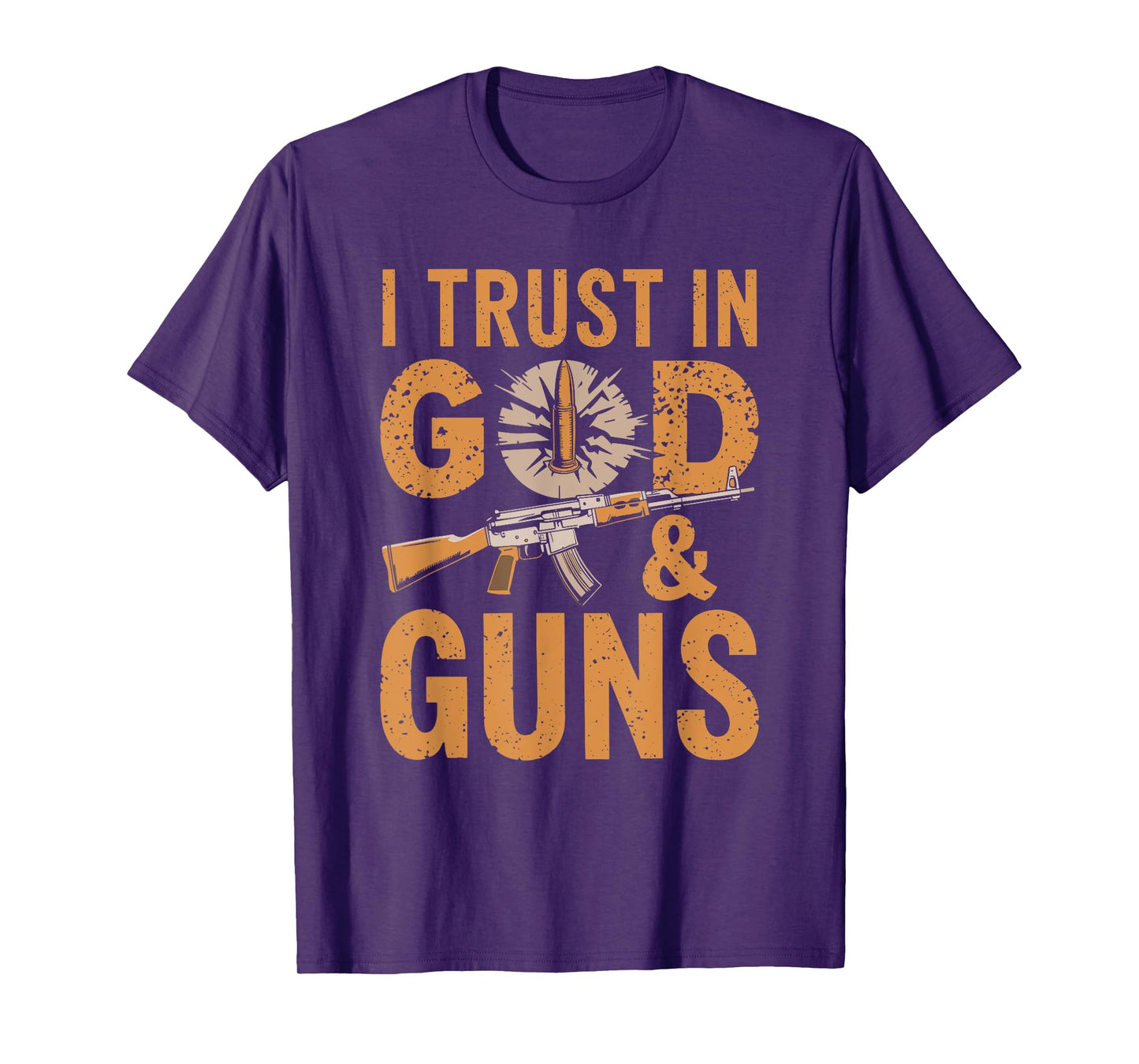 I Trust In God And Guns, Christian Gun Lover Machine Gun T-Shirt