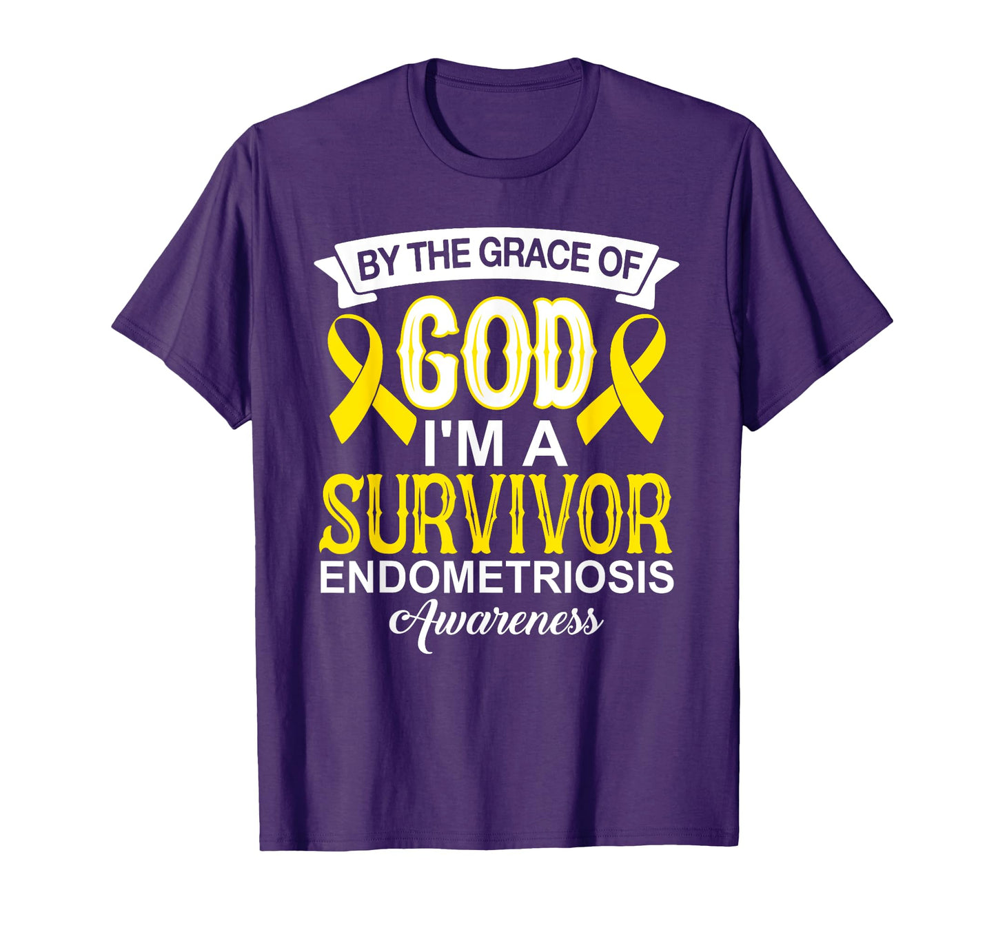I’m A Survivor Endometriosis Awareness yellow Ribbon Christ T-Shirt