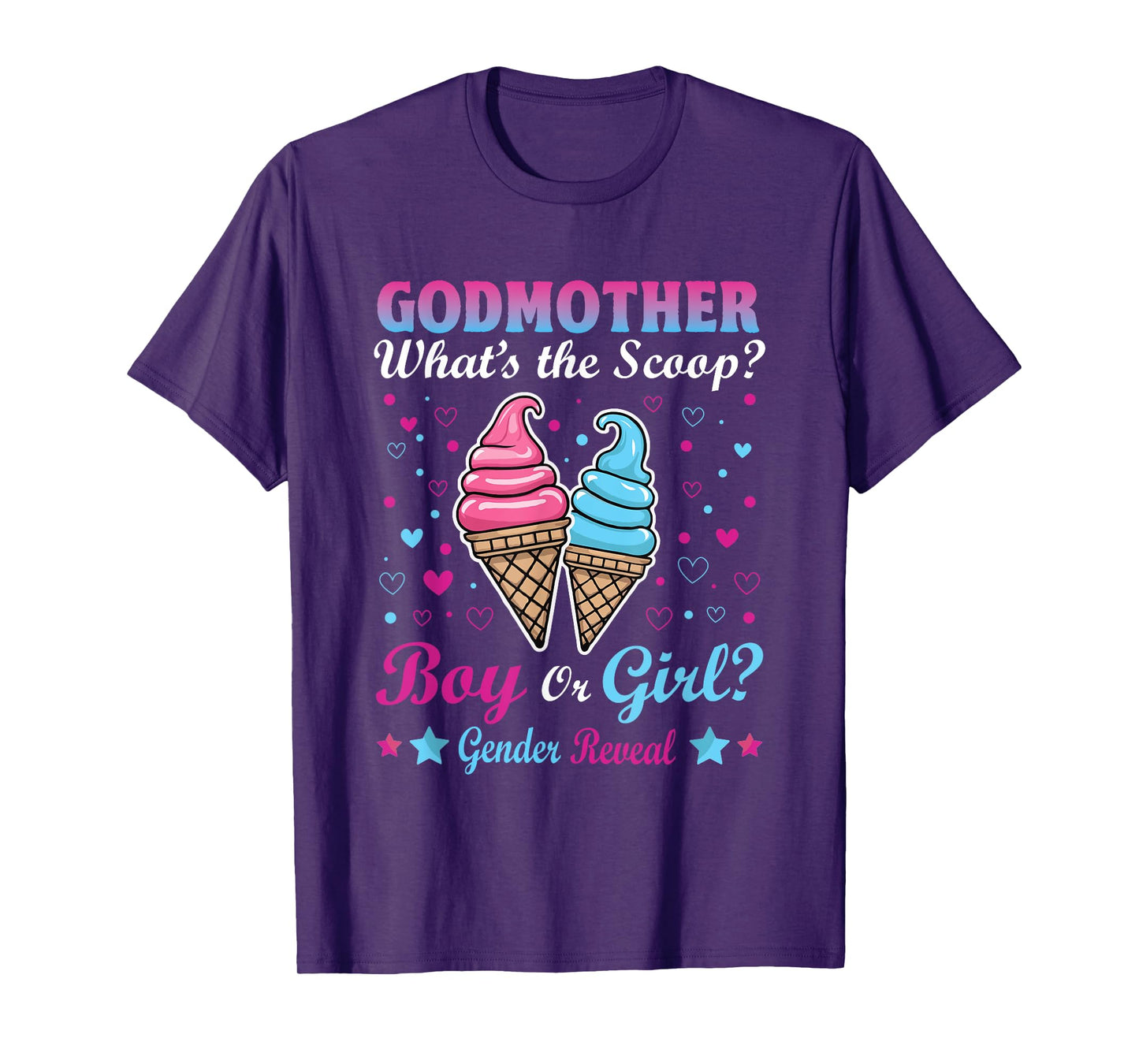Godmother Ice Cream Whats The Scoop Gender Reveal Matching T-Shirt