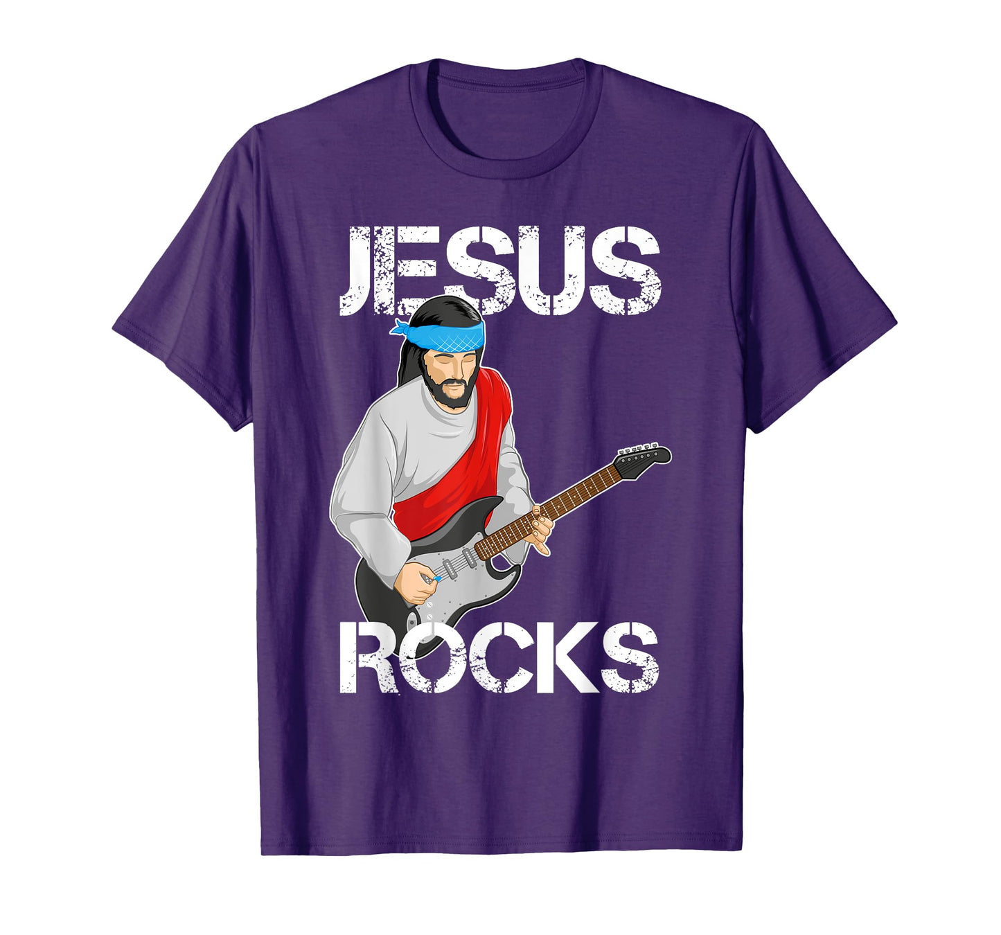 Jesus Rocks on Electric Guitar - Funny Christian T Shirt T-Shirt