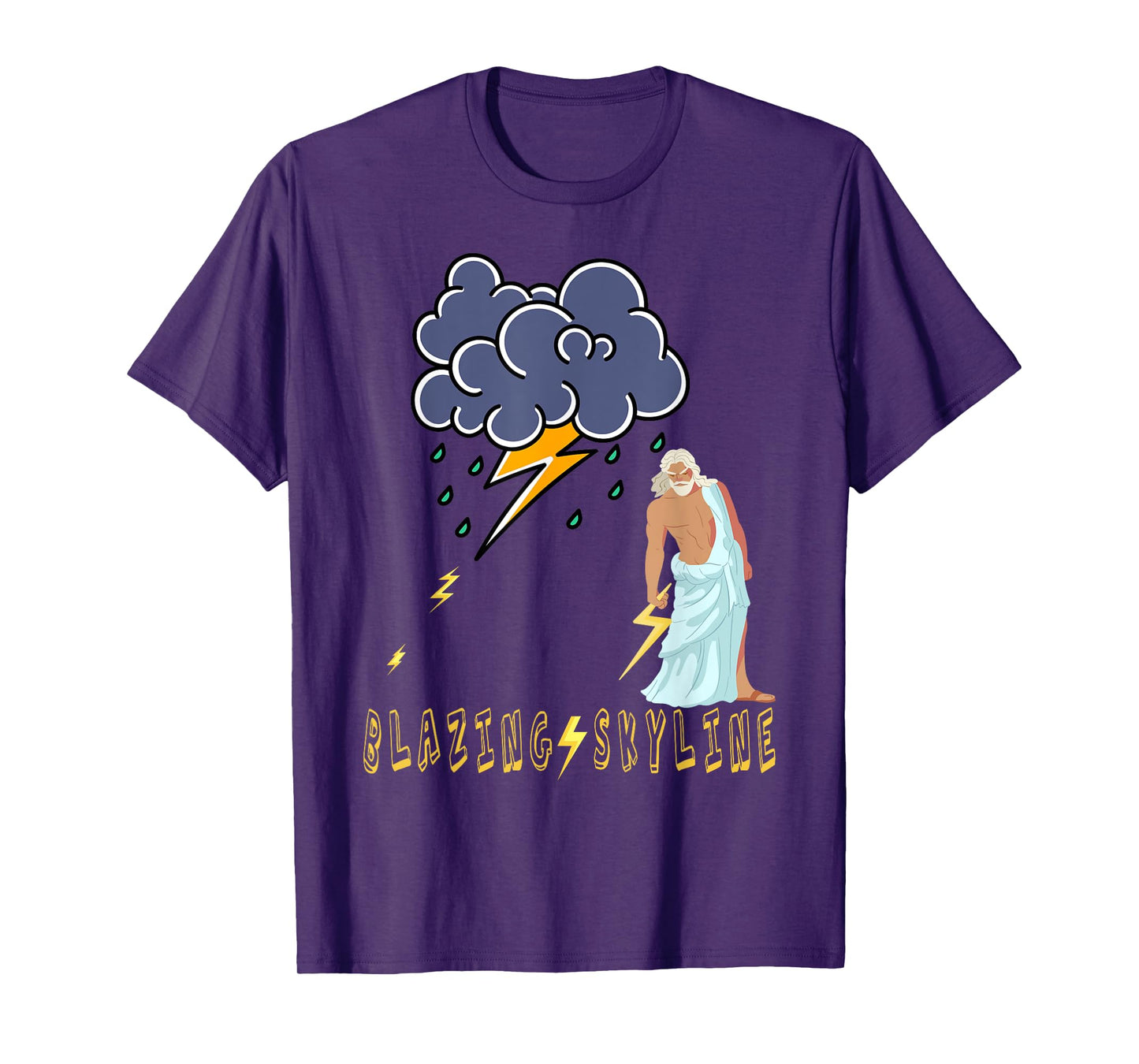 Zeus Greek God Thunder Lightning Bolt Storm Retro Mythology T-Shirt