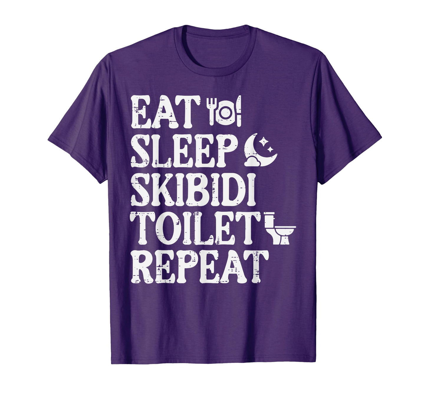Eat Sleep Skibidi Repeat Funny Toilet Rizz Meme Teen Boys T-Shirt