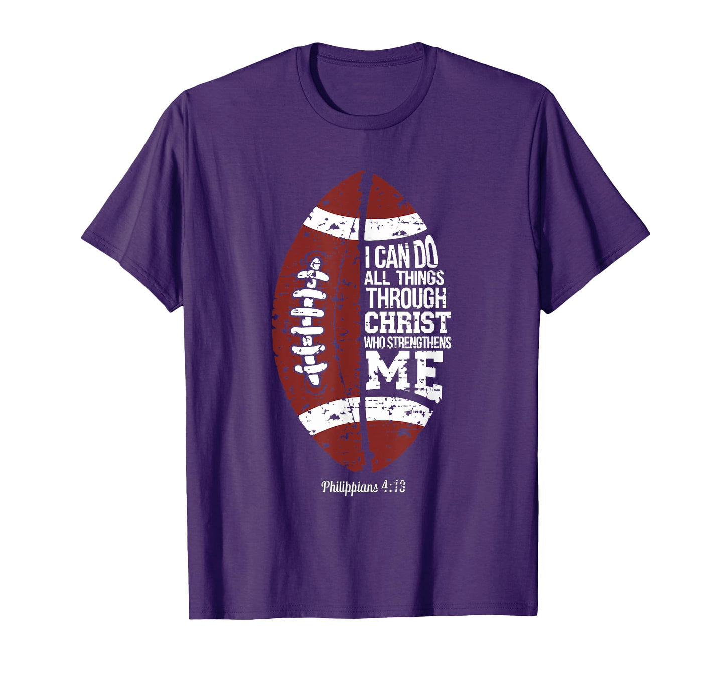 Christian Football I Can Do All Things Religious Faith T-Shirt